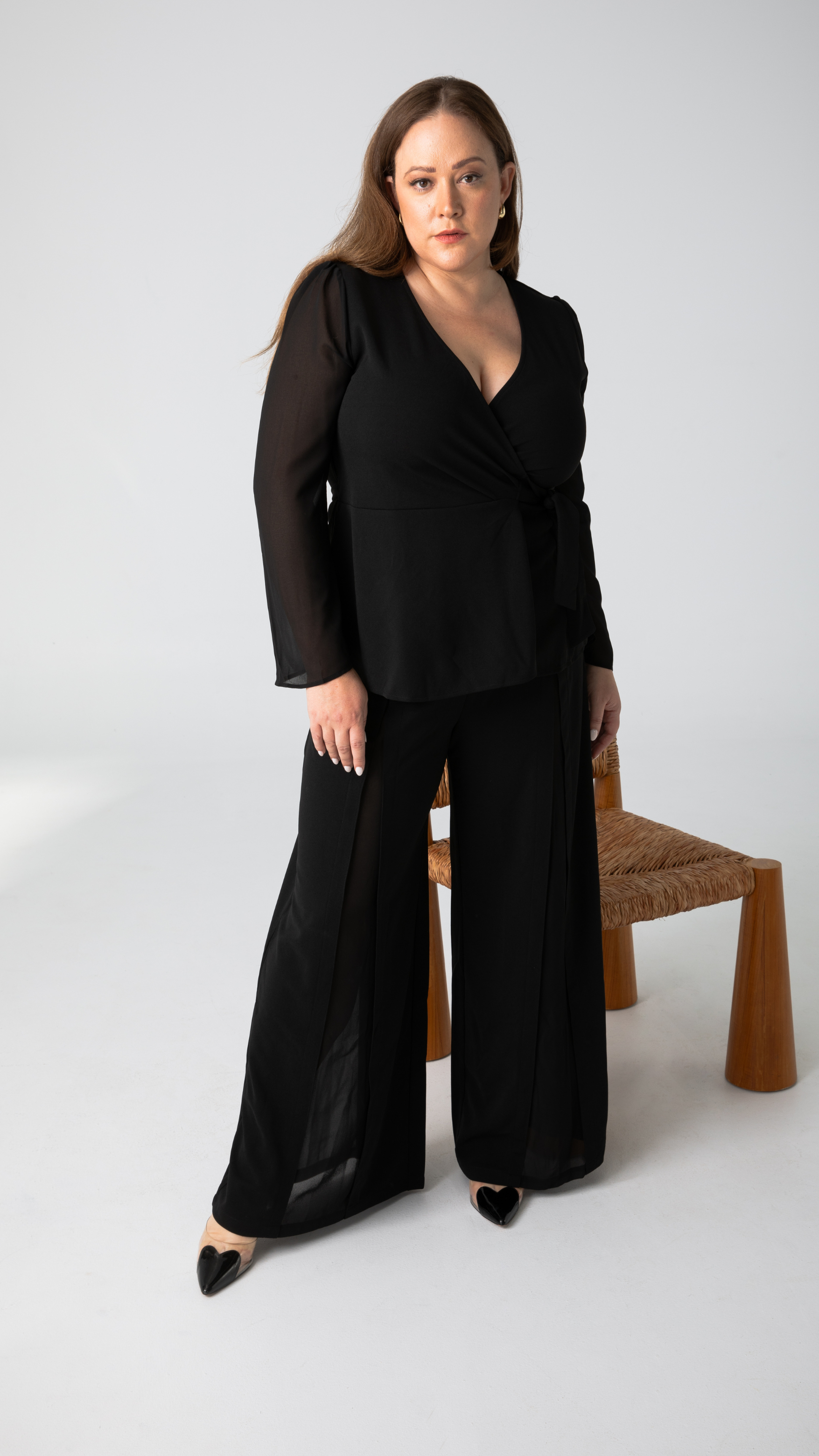 Alice Wrap Top - Black