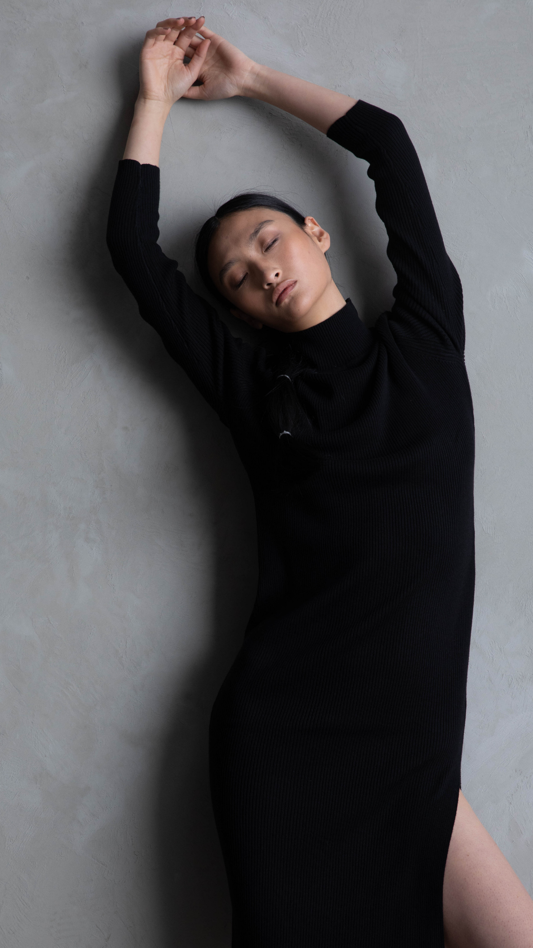Sparrow Lightweight Knit Layering Dress - Midnight Black