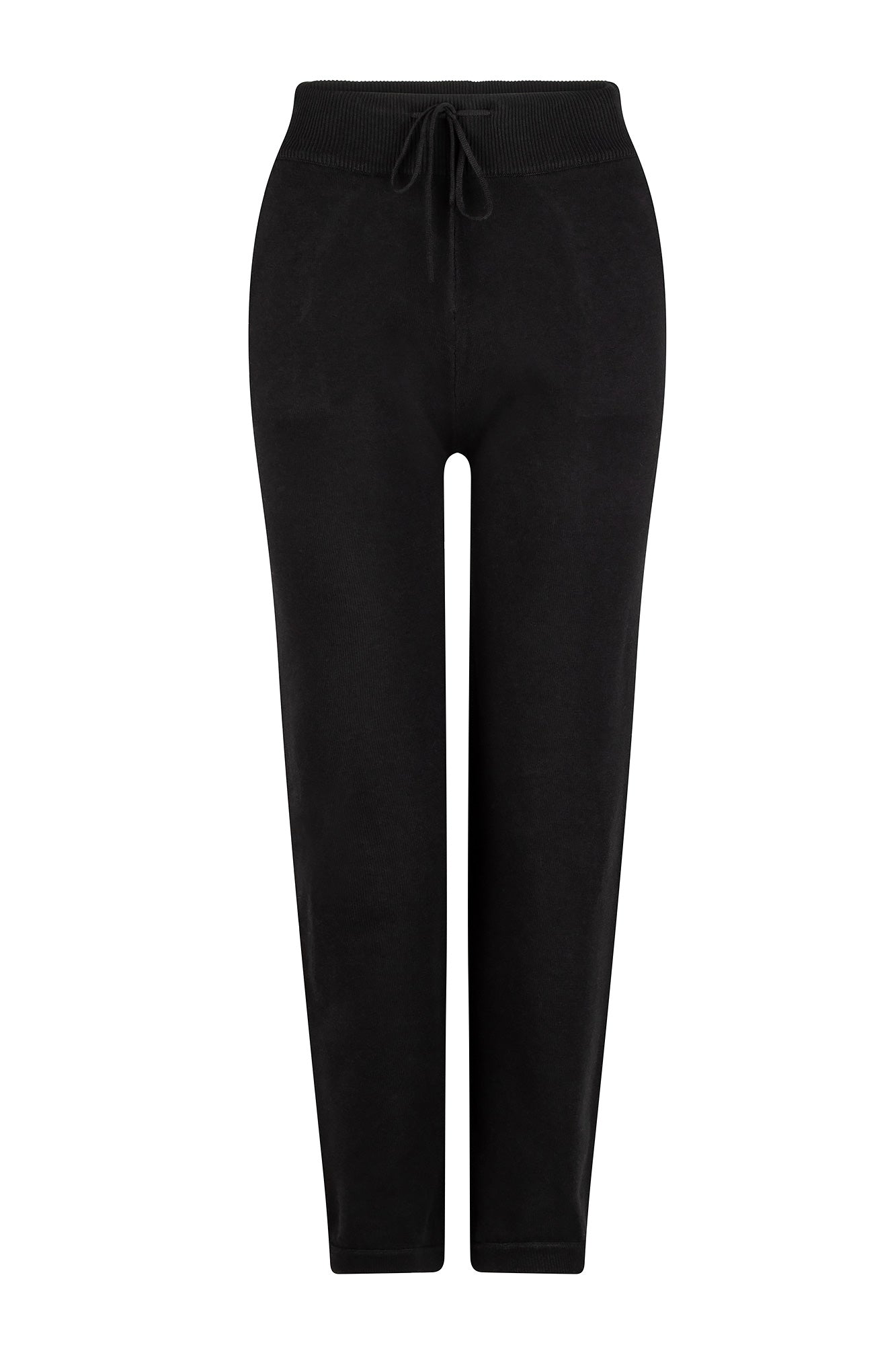 Yasmine Cotton Knit Pants - Black