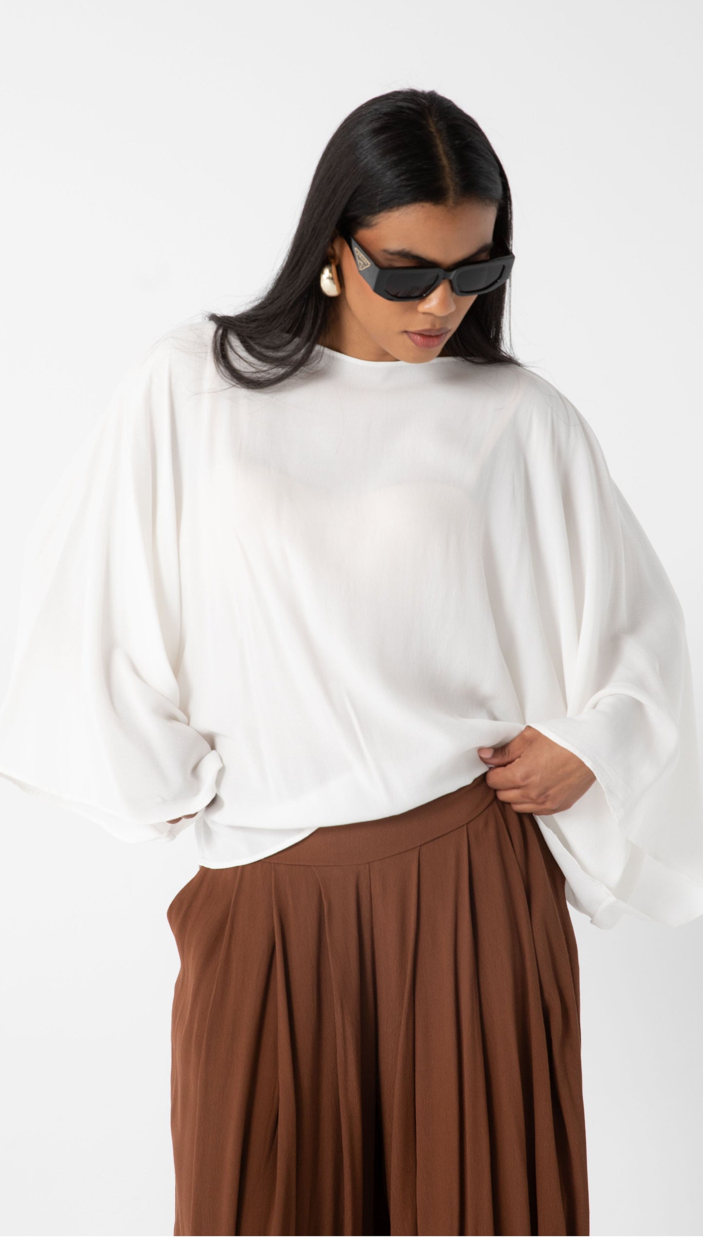 Echo Viscose Relaxed Style Top - White