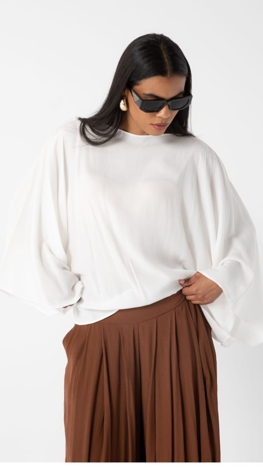 Echo Viscose Relaxed Style Top - White