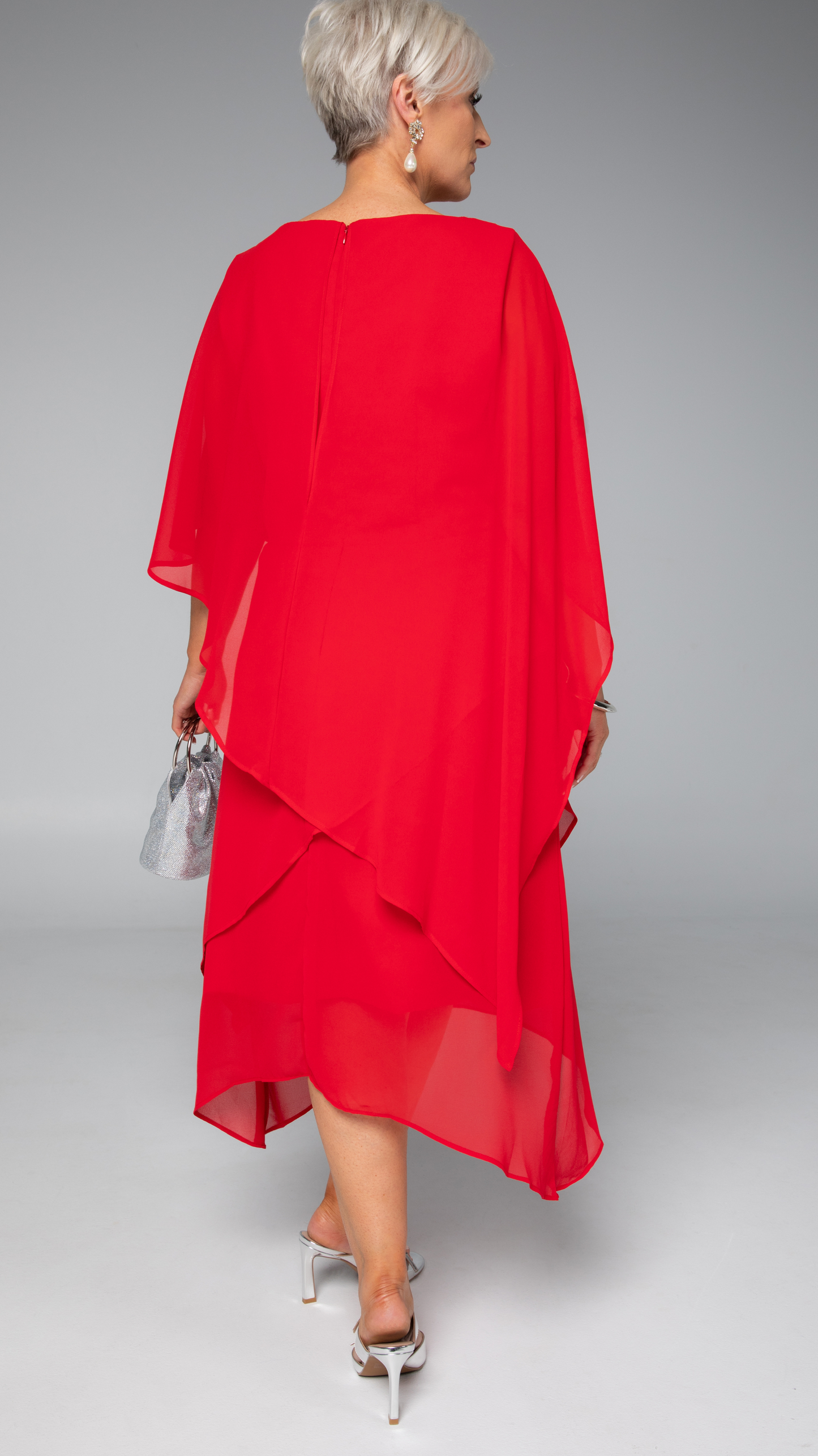 Zaria Chiffon Events Dress - Red