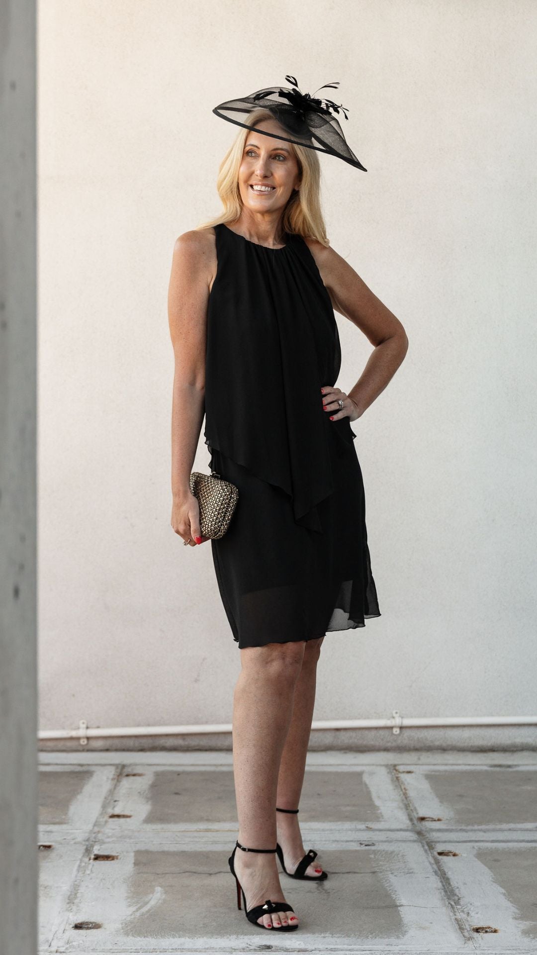 Poppy Chiffon Dress - Black