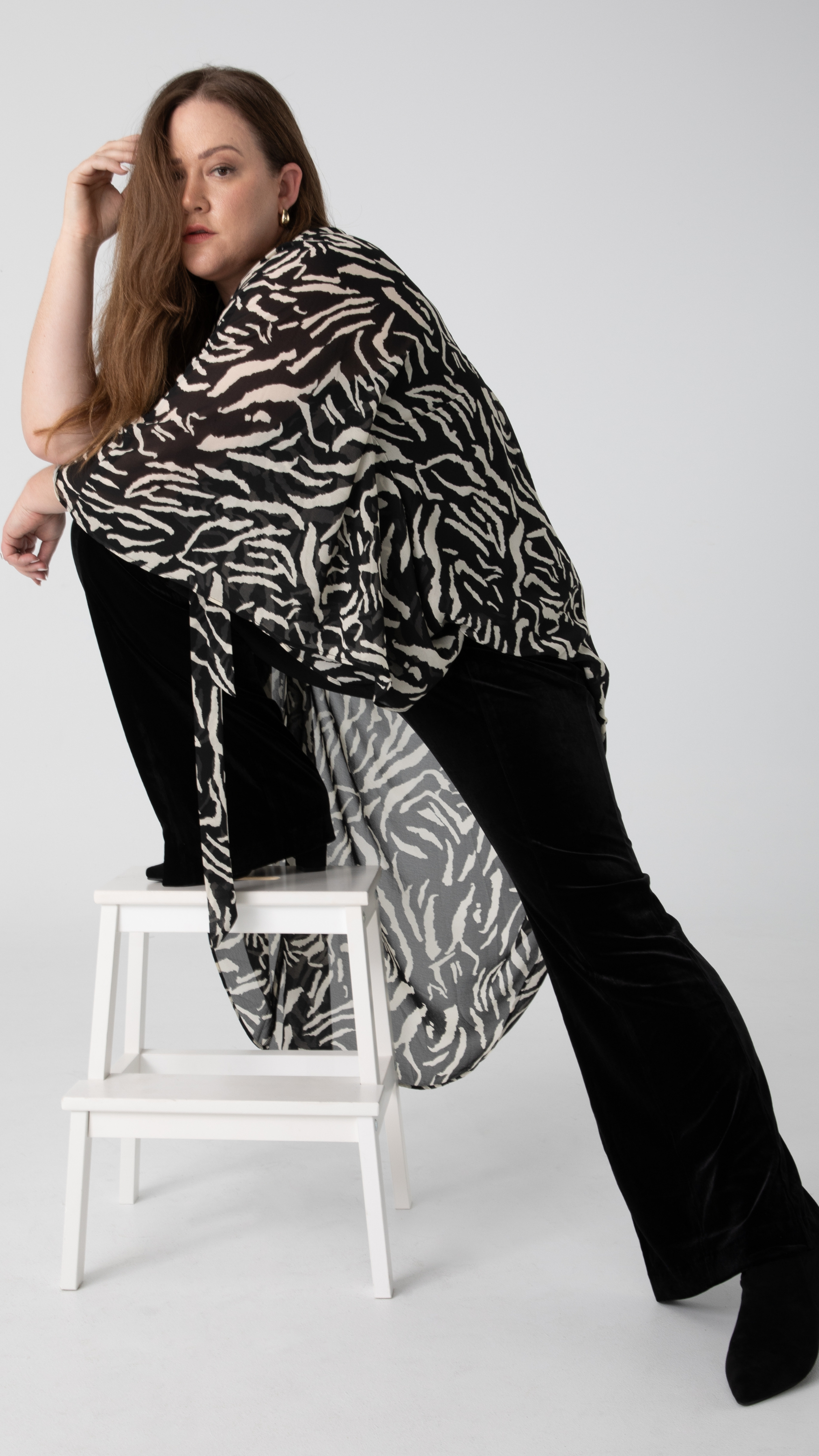 Hadassah Chiffon Dress - Zebra Print