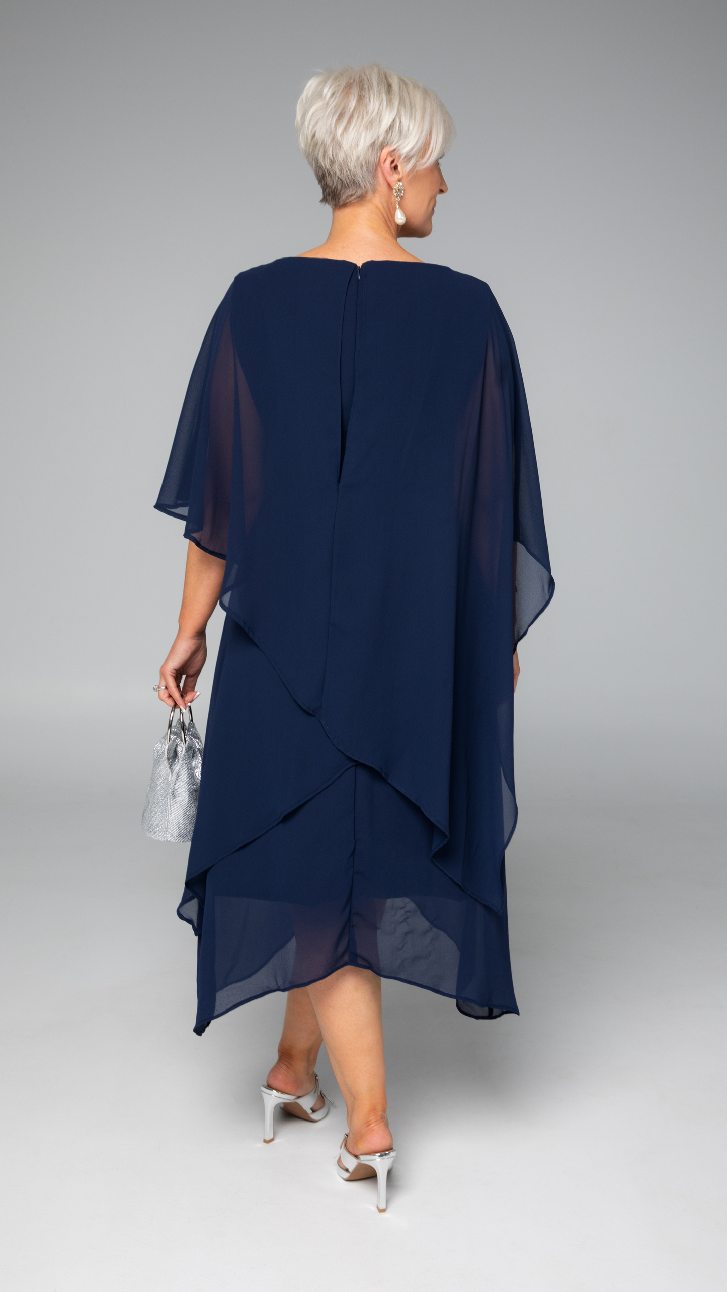 Zaria Chiffon Events Dress - Navy