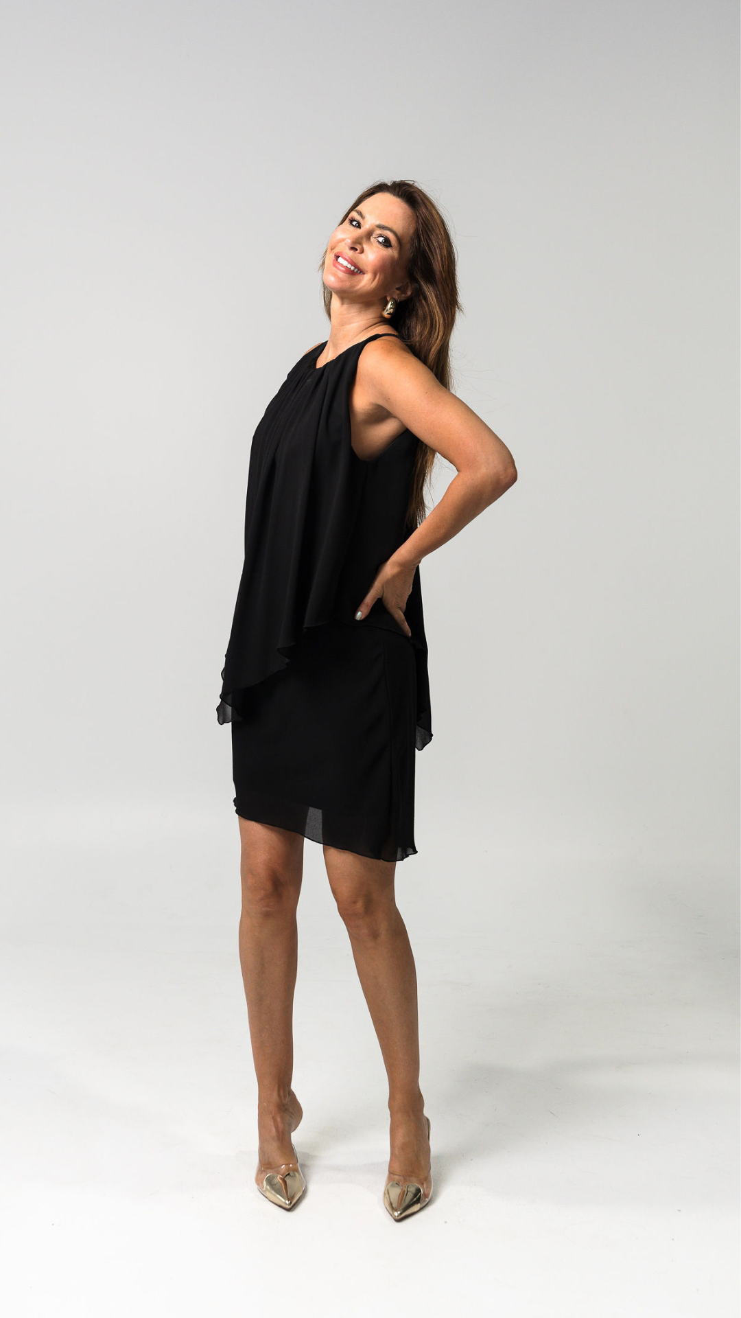 Poppy Chiffon Dress - Black