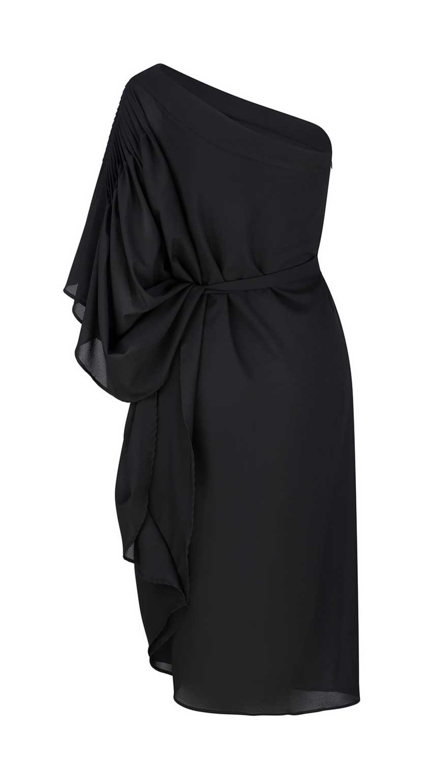 Paris One Shoulder Dress - Black