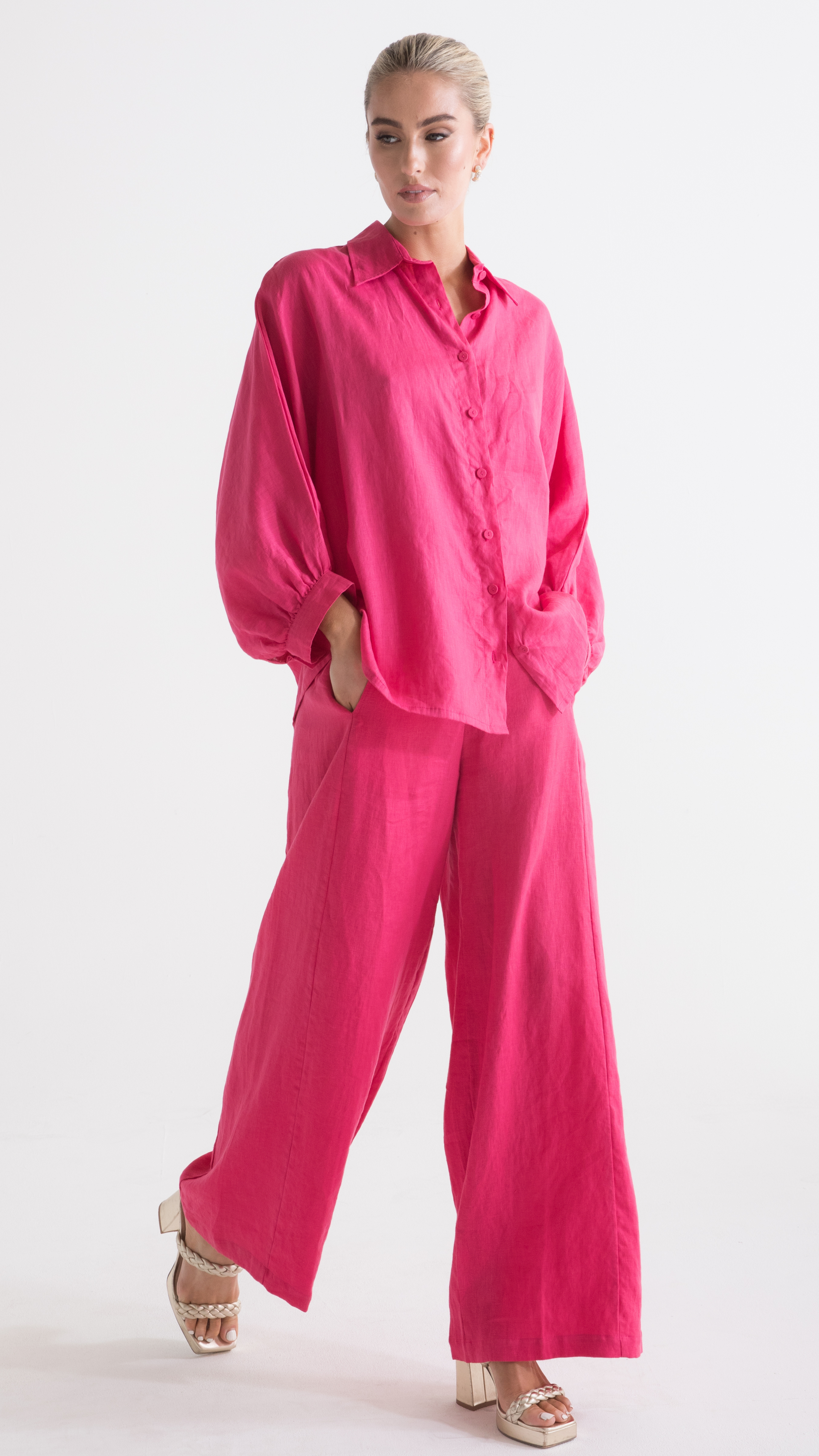 Parker Linen Pants - Pink