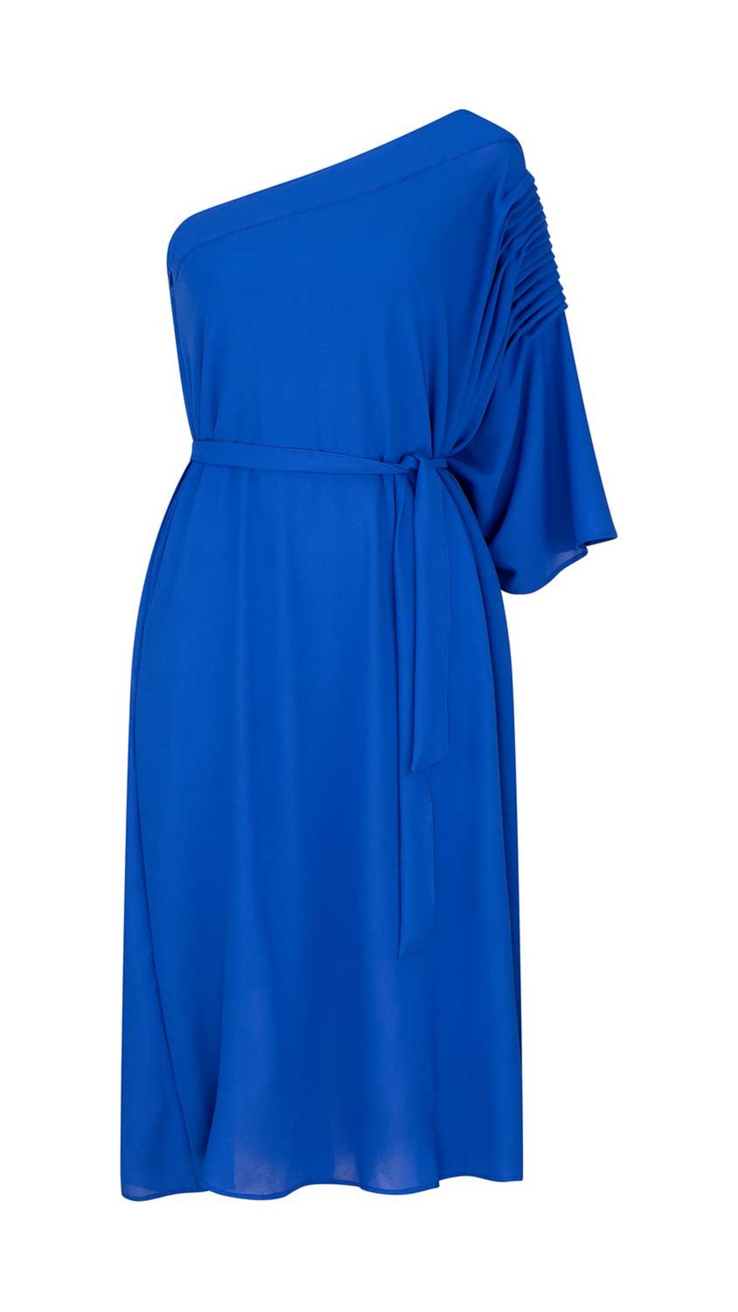 Paris One Shoulder Dress - Blue
