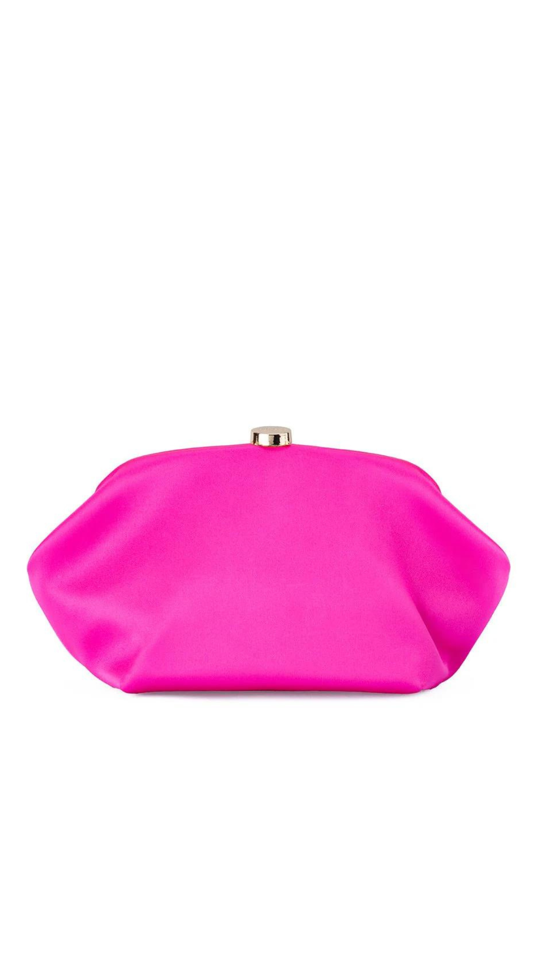 Olga Berg Karina Satin Clutch - Fuchsia