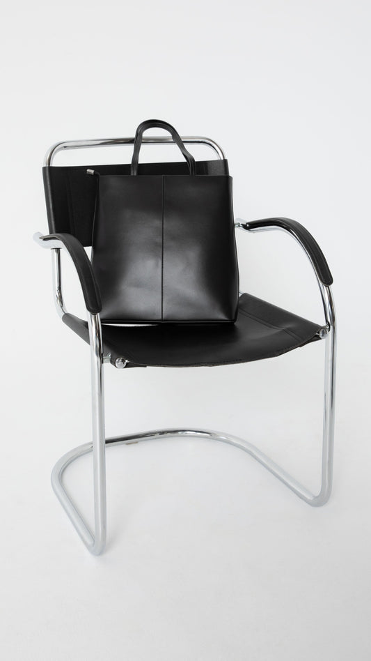 Talli Leather Tote Bag - Black