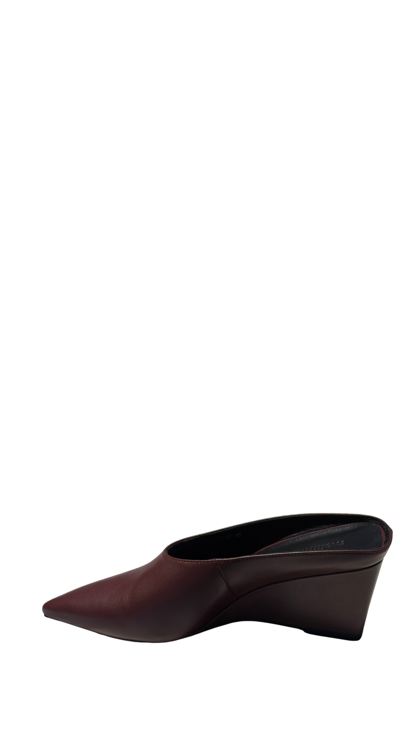 Mollini Loe Leather Mules - Bergundy