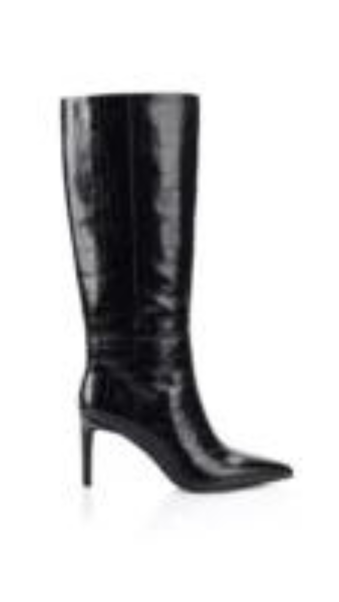 Lana Wilkinson - Huw Croc Textured Boots - Black