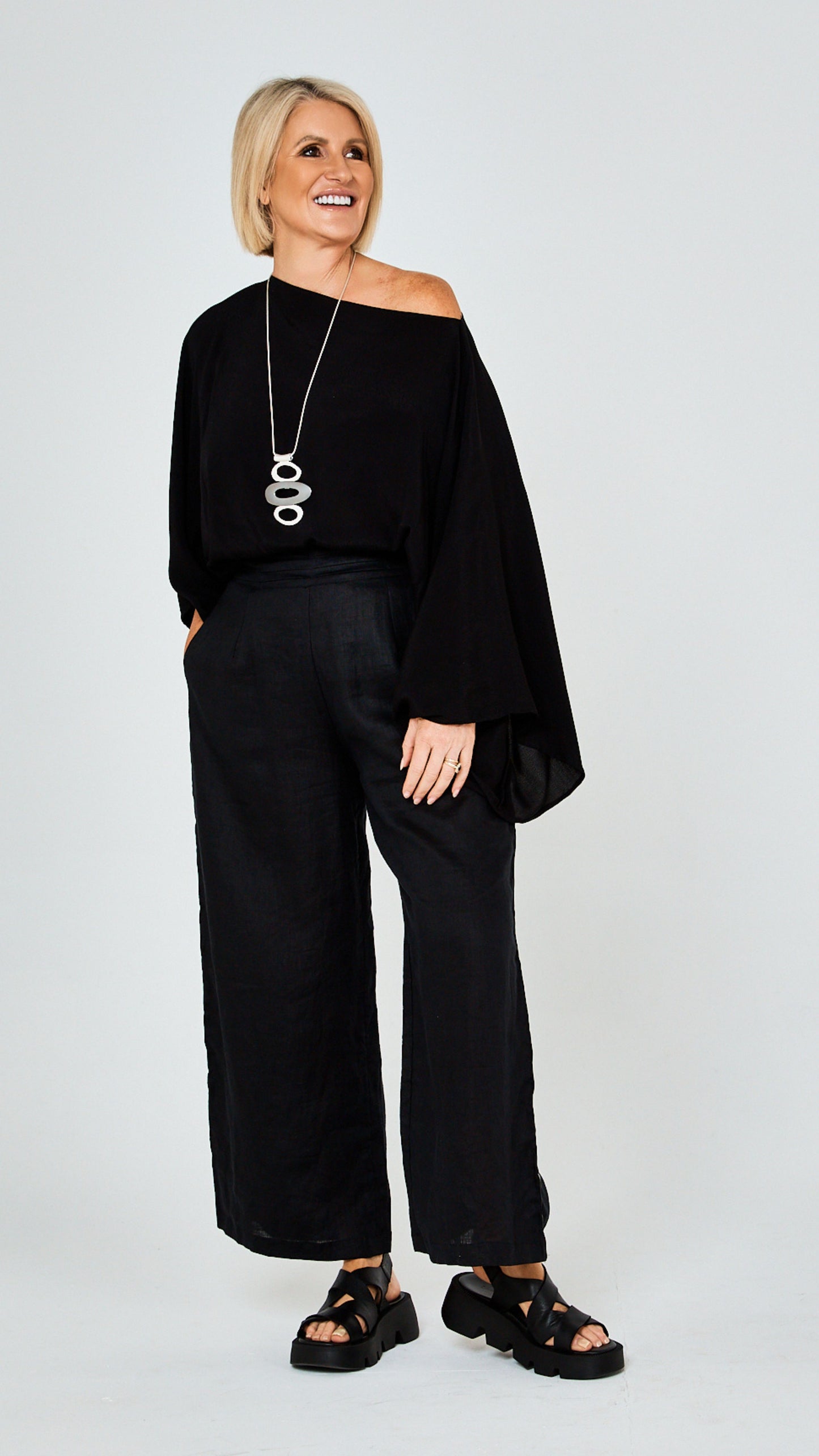 Portia Necklace - Silver/Grey