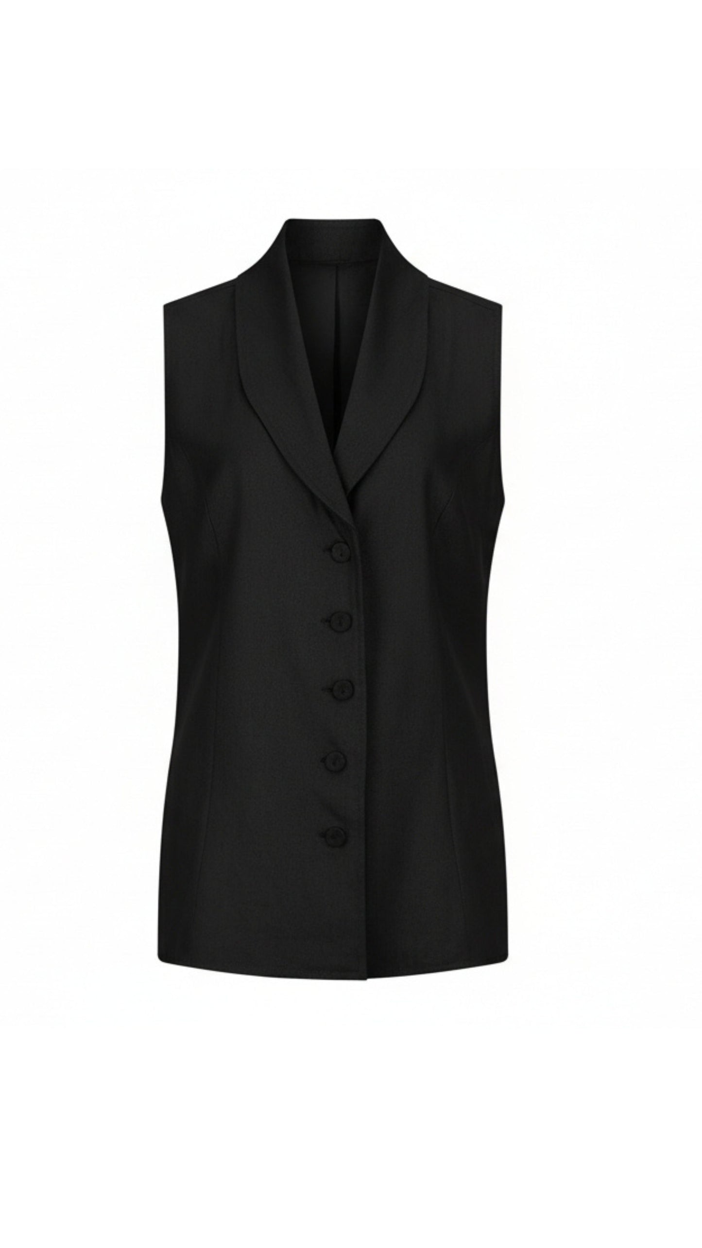 Hannah Linen Rami Vest - Black
