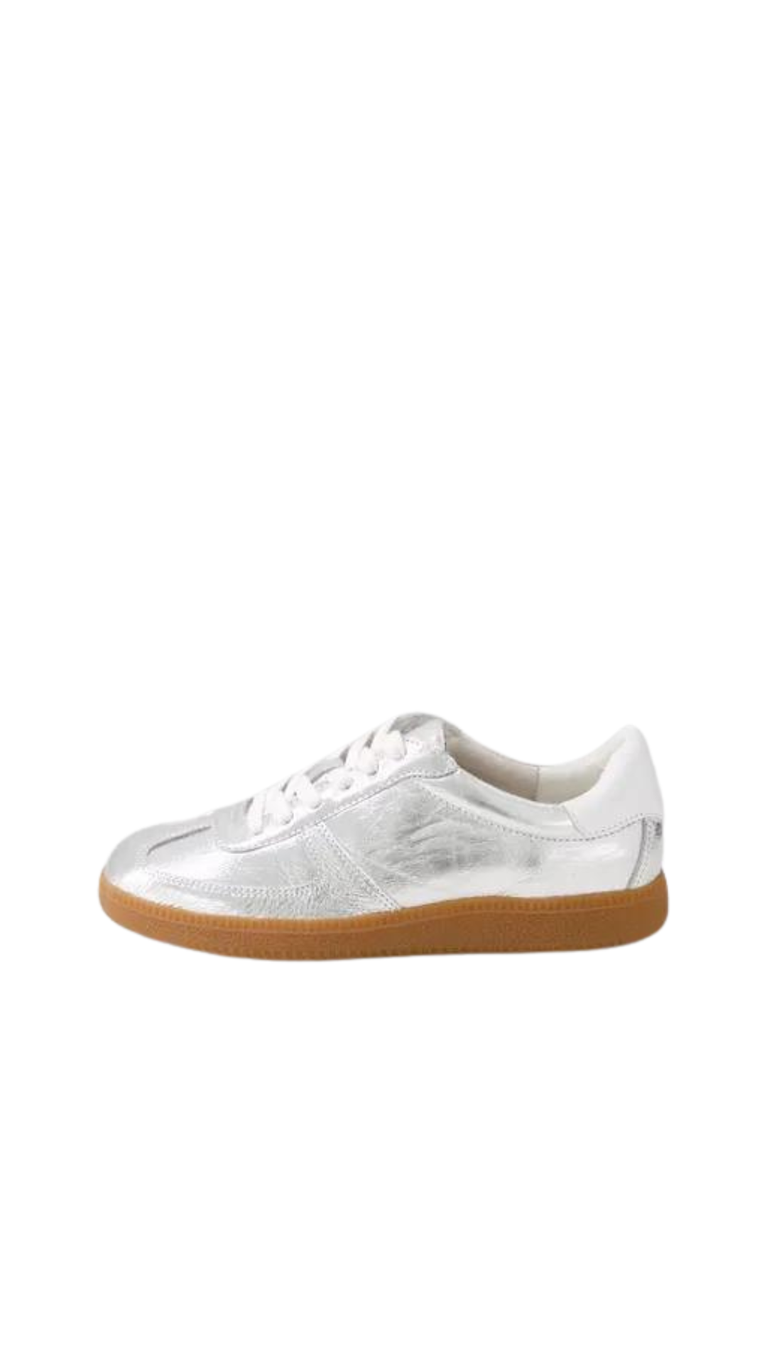 Mollini Dari Platinum Gum Shrunken Leather Sneakers - Silver