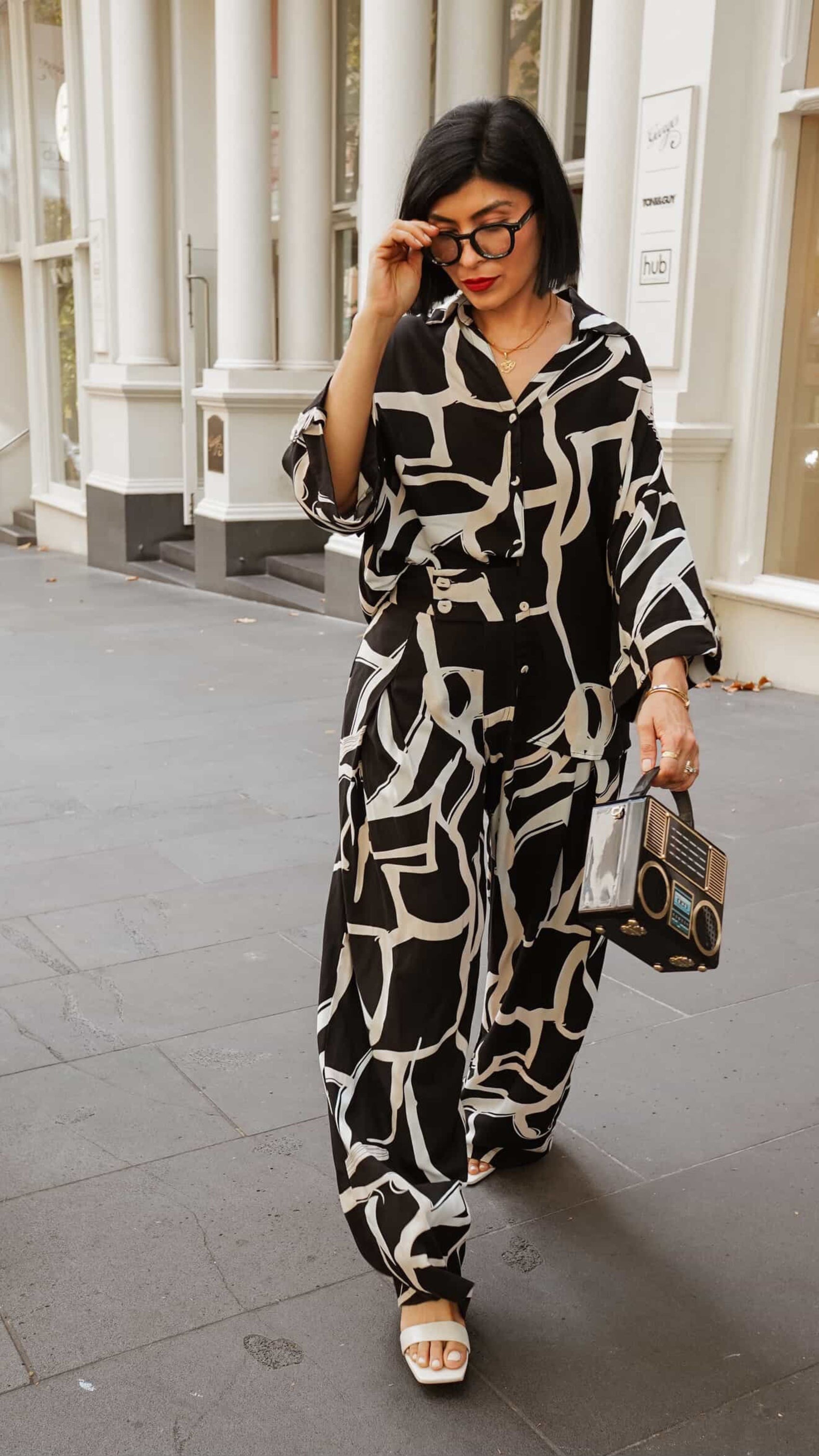 Georgie Rayon Shirt - Black Print