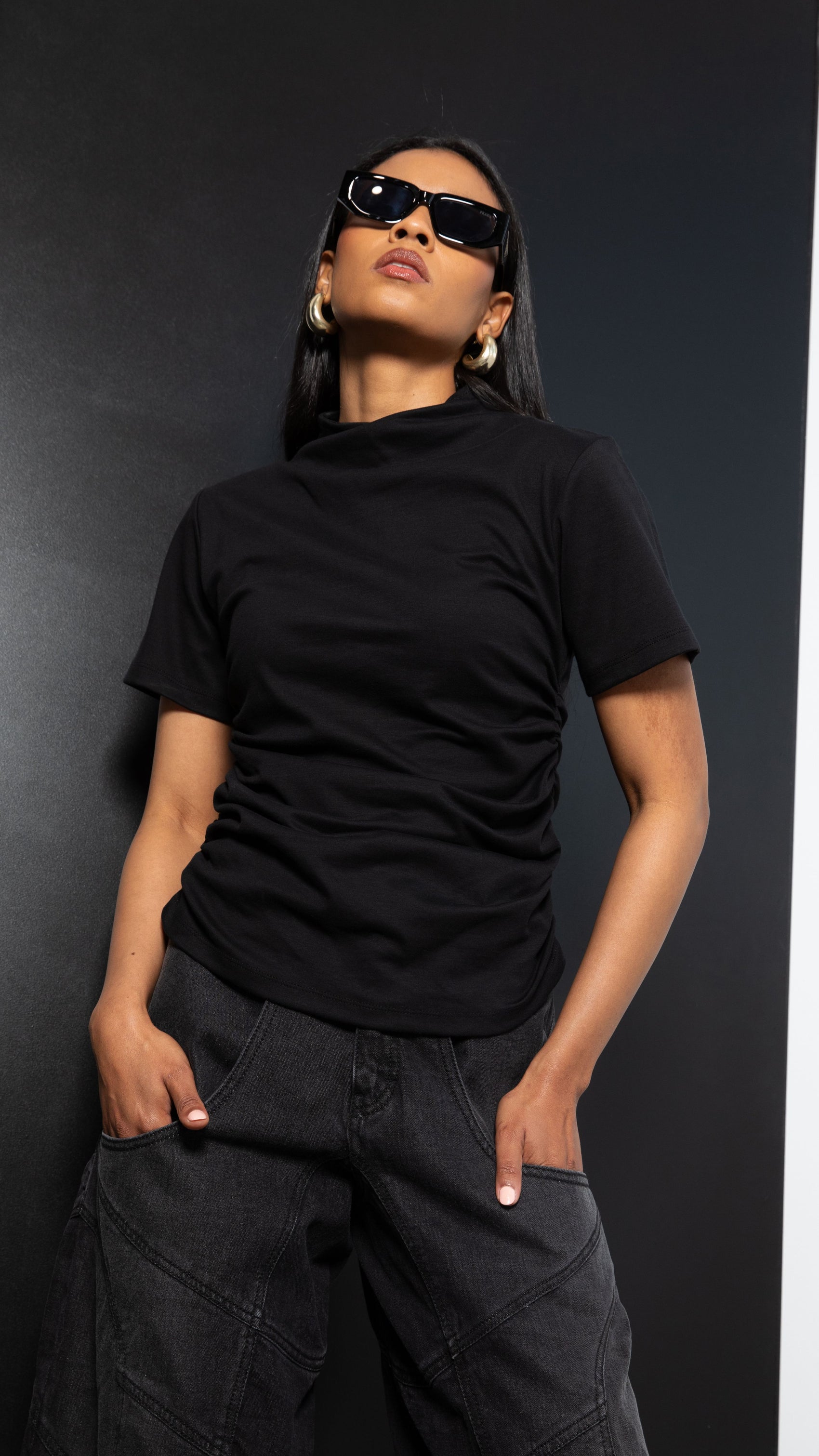Society Cotton Air Top - Black