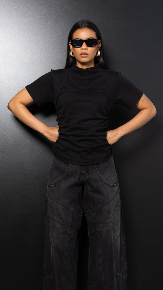 Society Cotton Air Top - Black