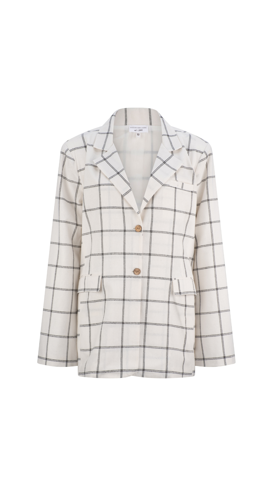 Marc Linen Blend Check Blazer - White and Black