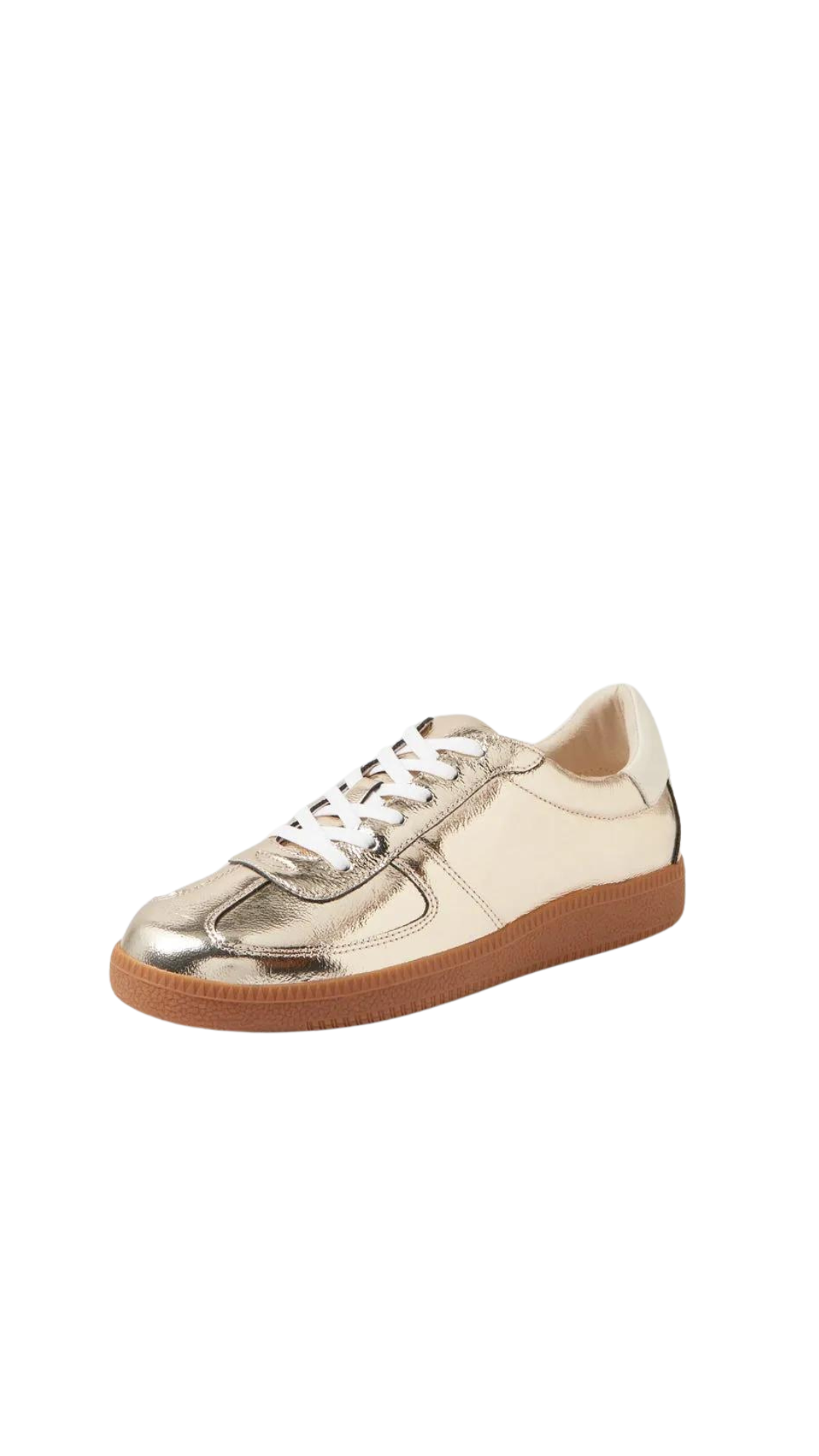 Mollini Dari Platinum Gum Shrunken Leather Sneakers - Gold