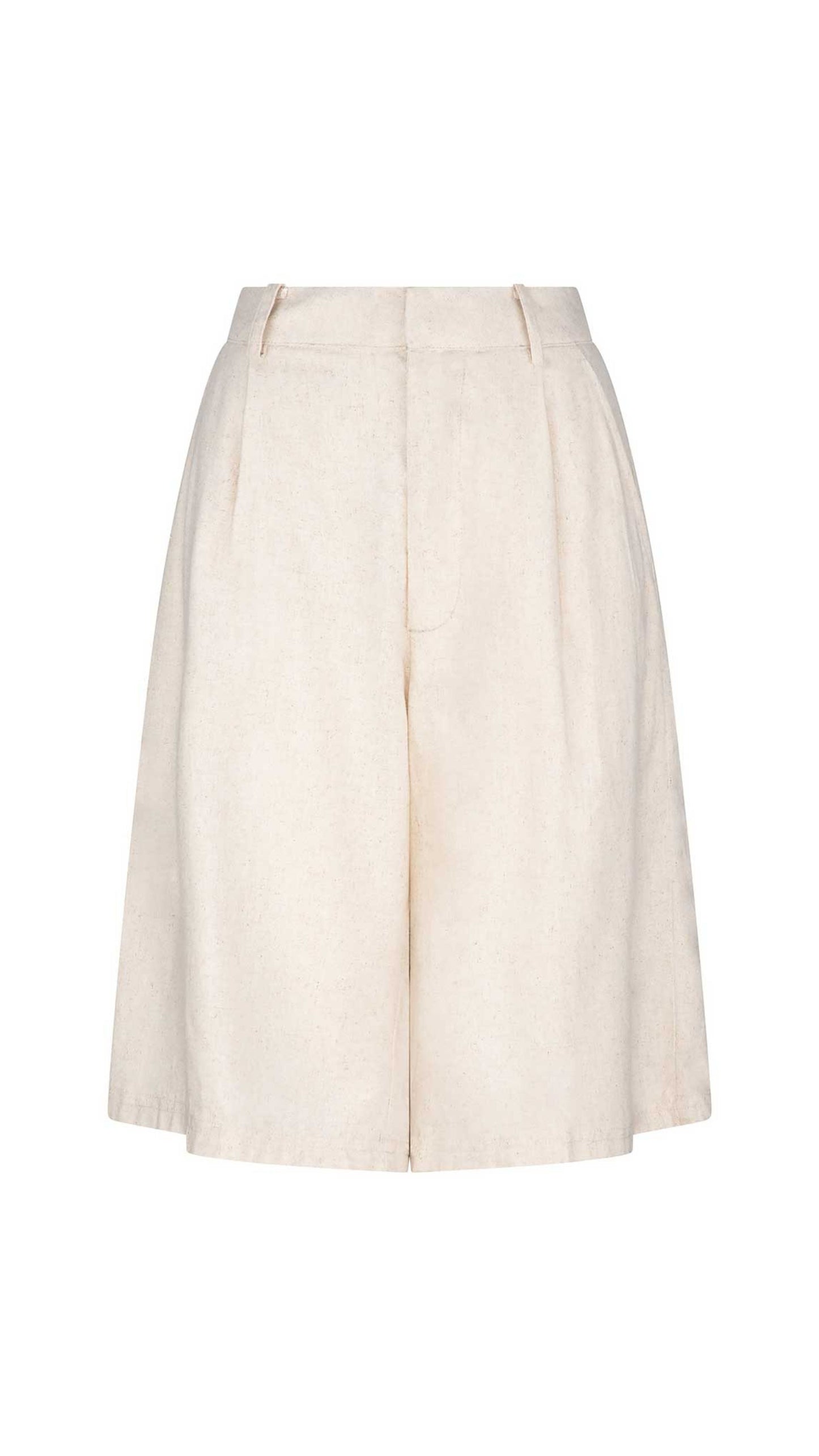 Hannah Linen Rami Bermuda Shorts - Beige