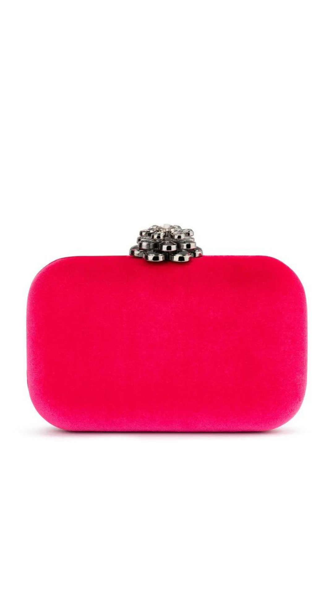 Olga Berg Emilia Velvet Clutch - Fuchsia