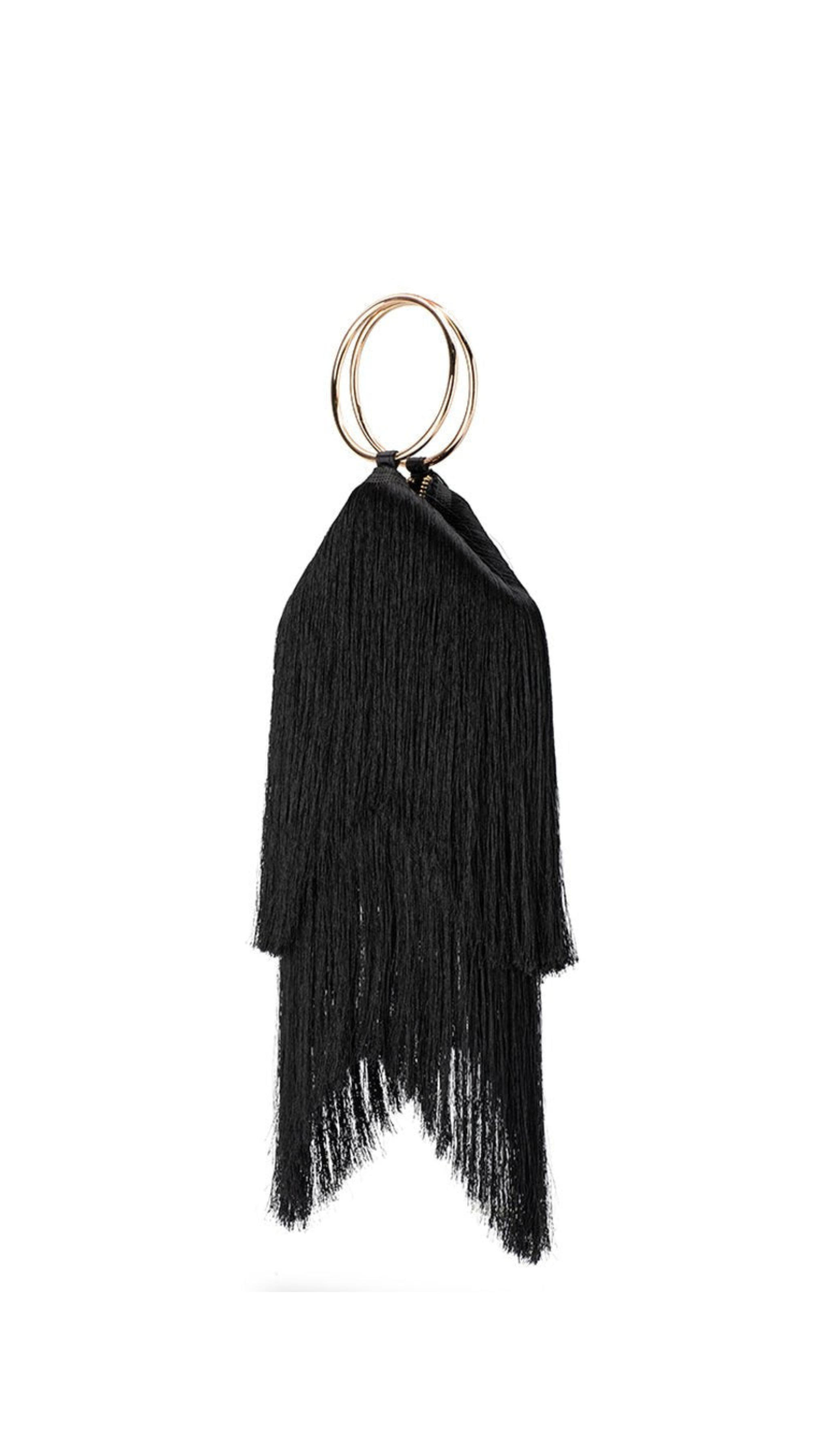 Olga Berg - Jamie Fringed Bag - Black