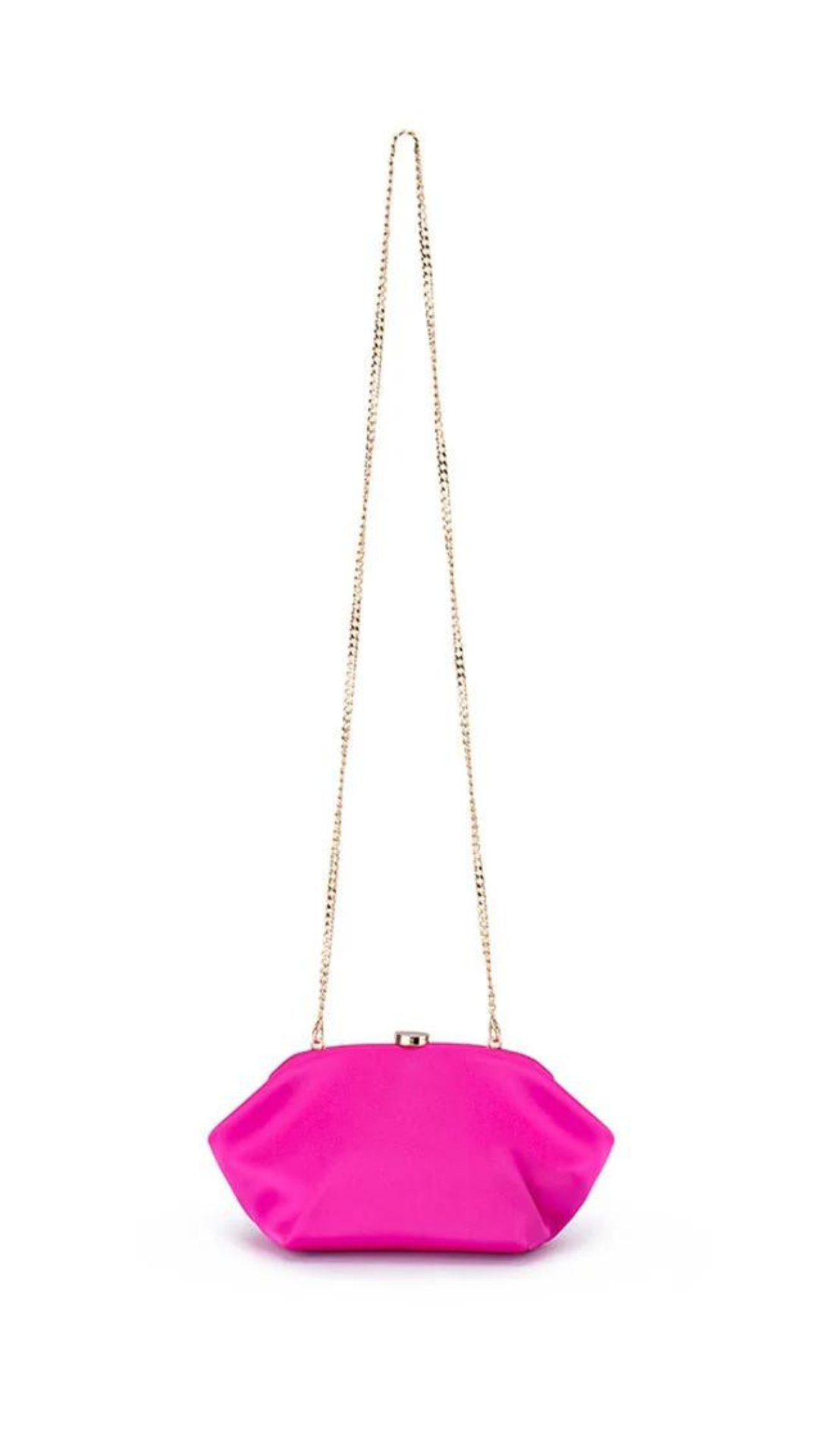 Olga Berg Karina Satin Clutch - Fuchsia