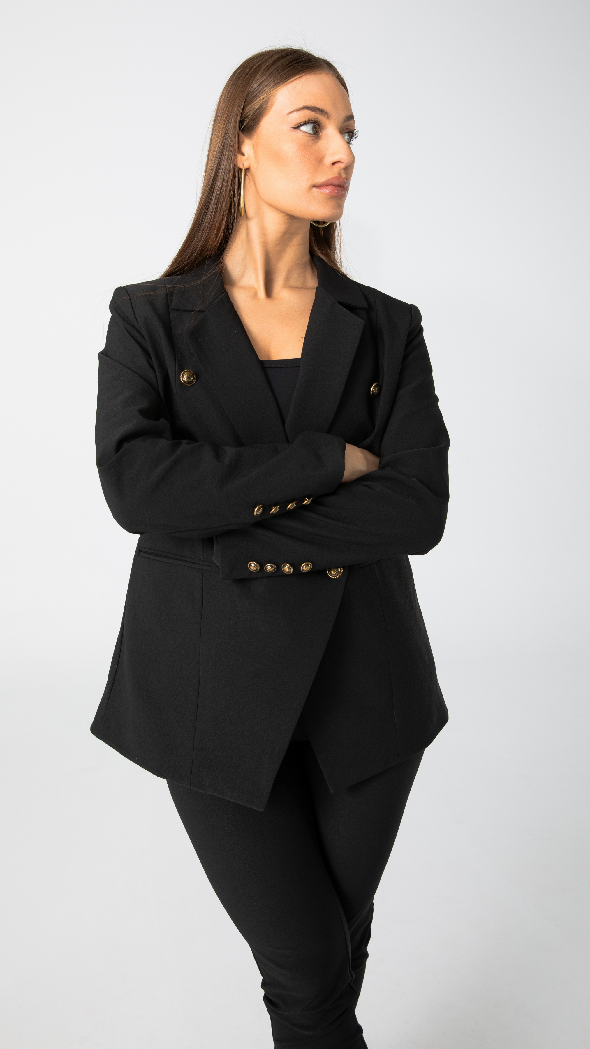 Valentina Stretch Blazer - Black