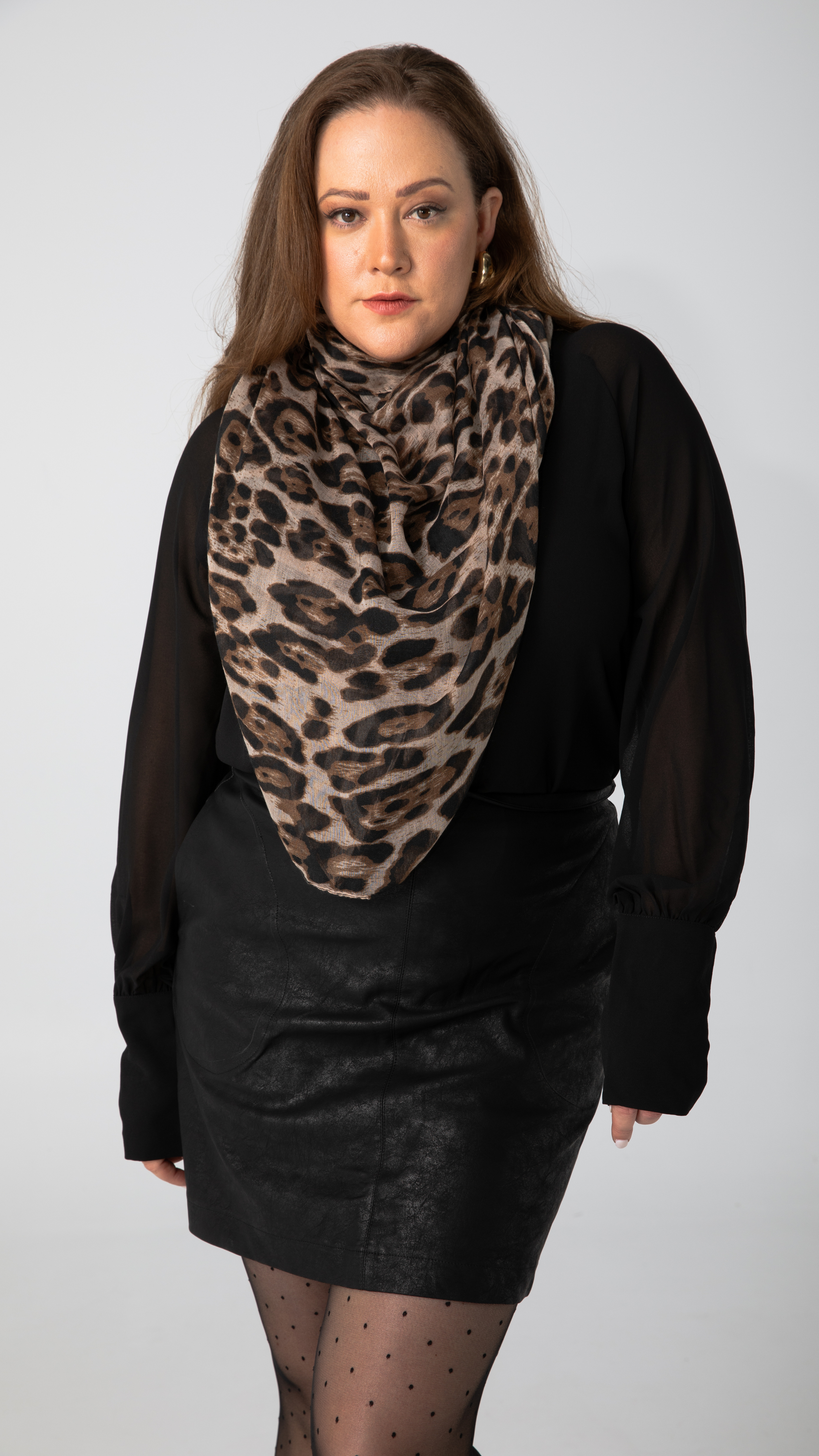 Wild Animal Print Scarf - Chocolate