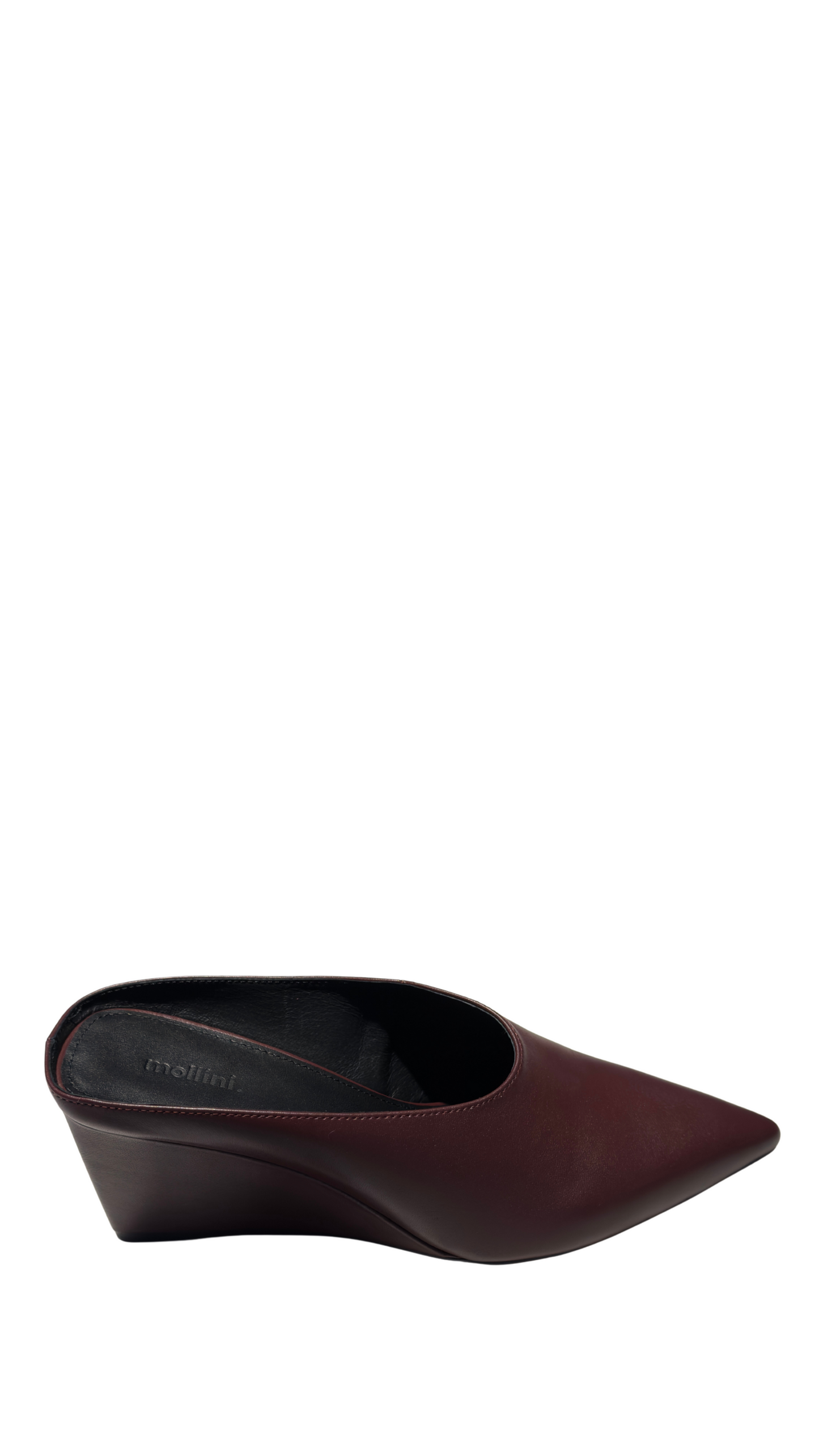 Mollini Loe Leather Mules - Bergundy
