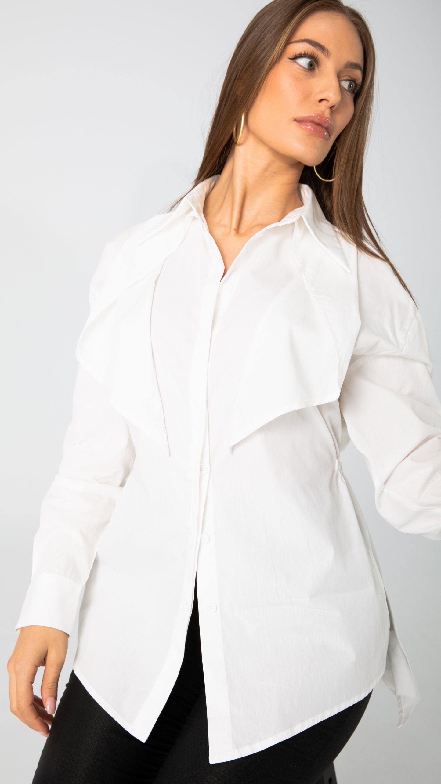 Maxim Cotton Longline Shirt - White