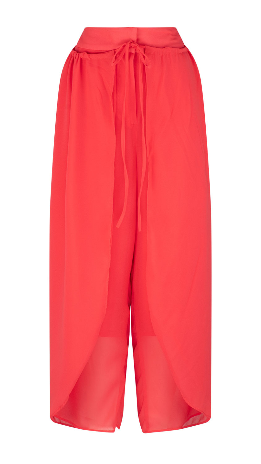 Willow Chiffon Flowing Pants - Coral