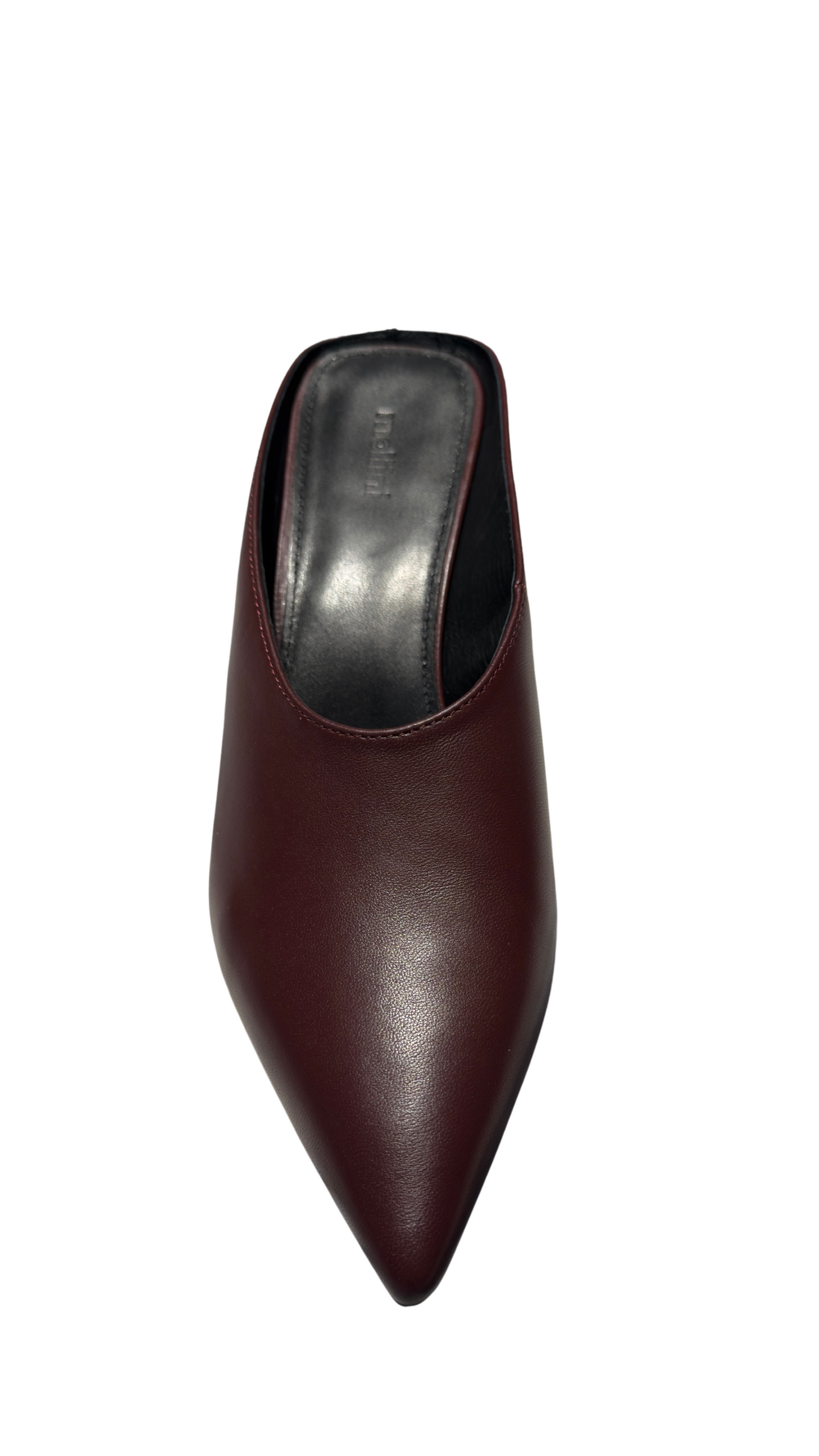 Mollini Loe Leather Mules - Bergundy