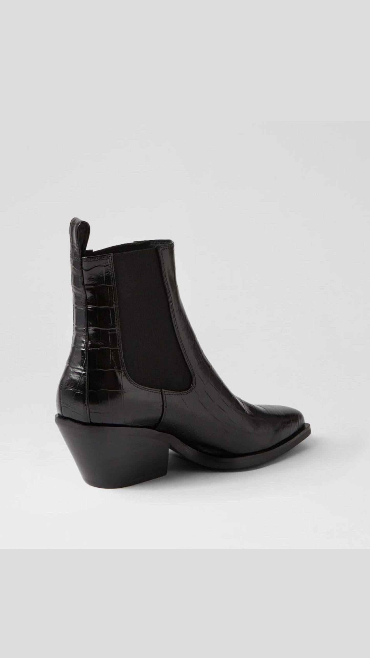 Rage Black Croc Patent Leather Chelsea Boots - Black