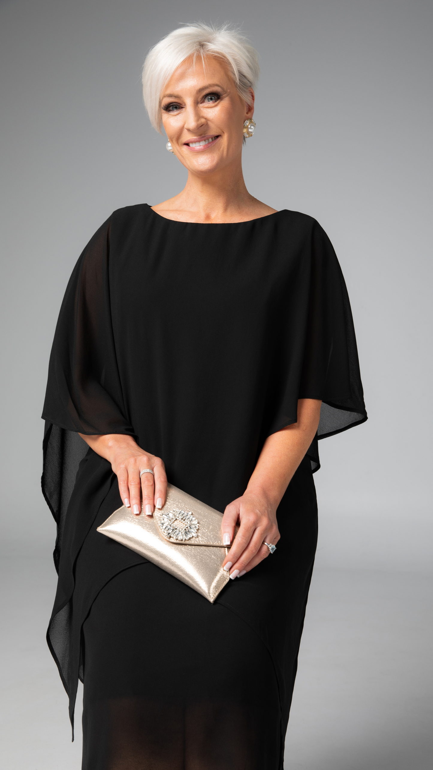 Zaria Chiffon Events Dress - Black