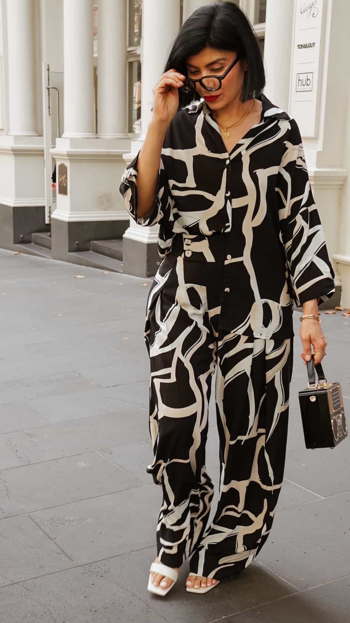 Georgie Rayon Shirt - Black Print