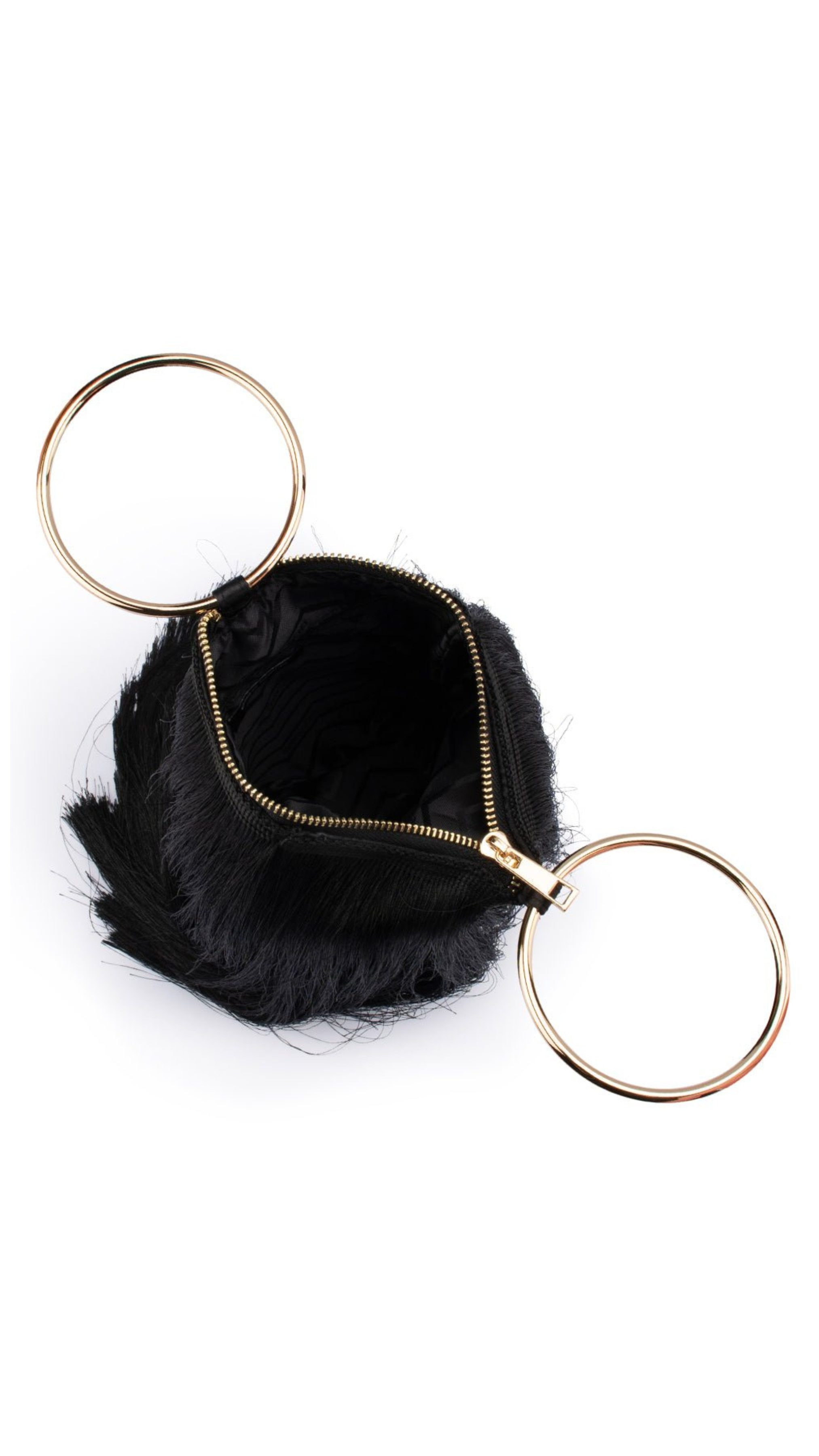 Olga Berg - Jamie Fringed Bag - Black