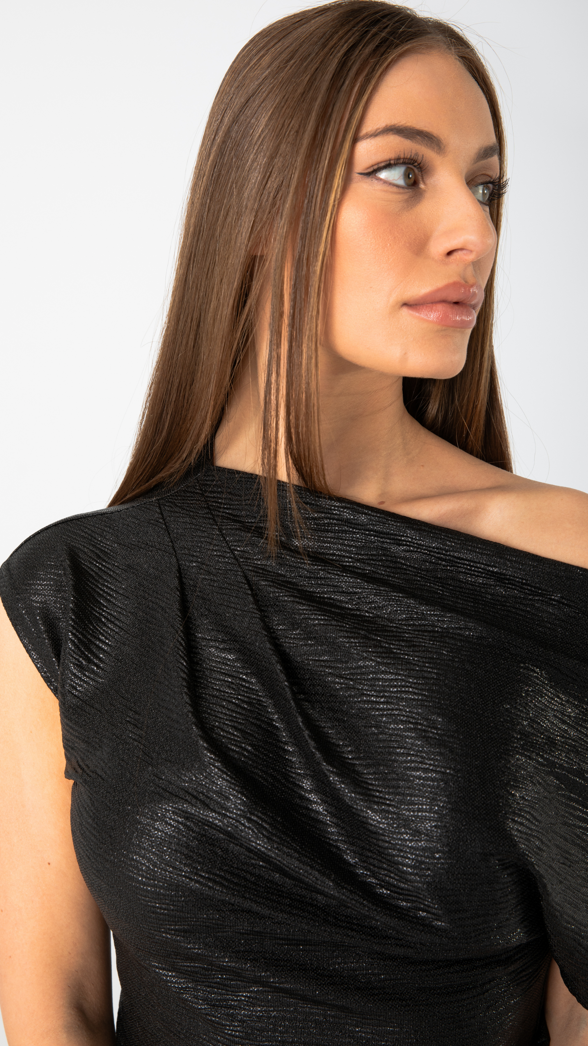 Bette Metallic Top - Black