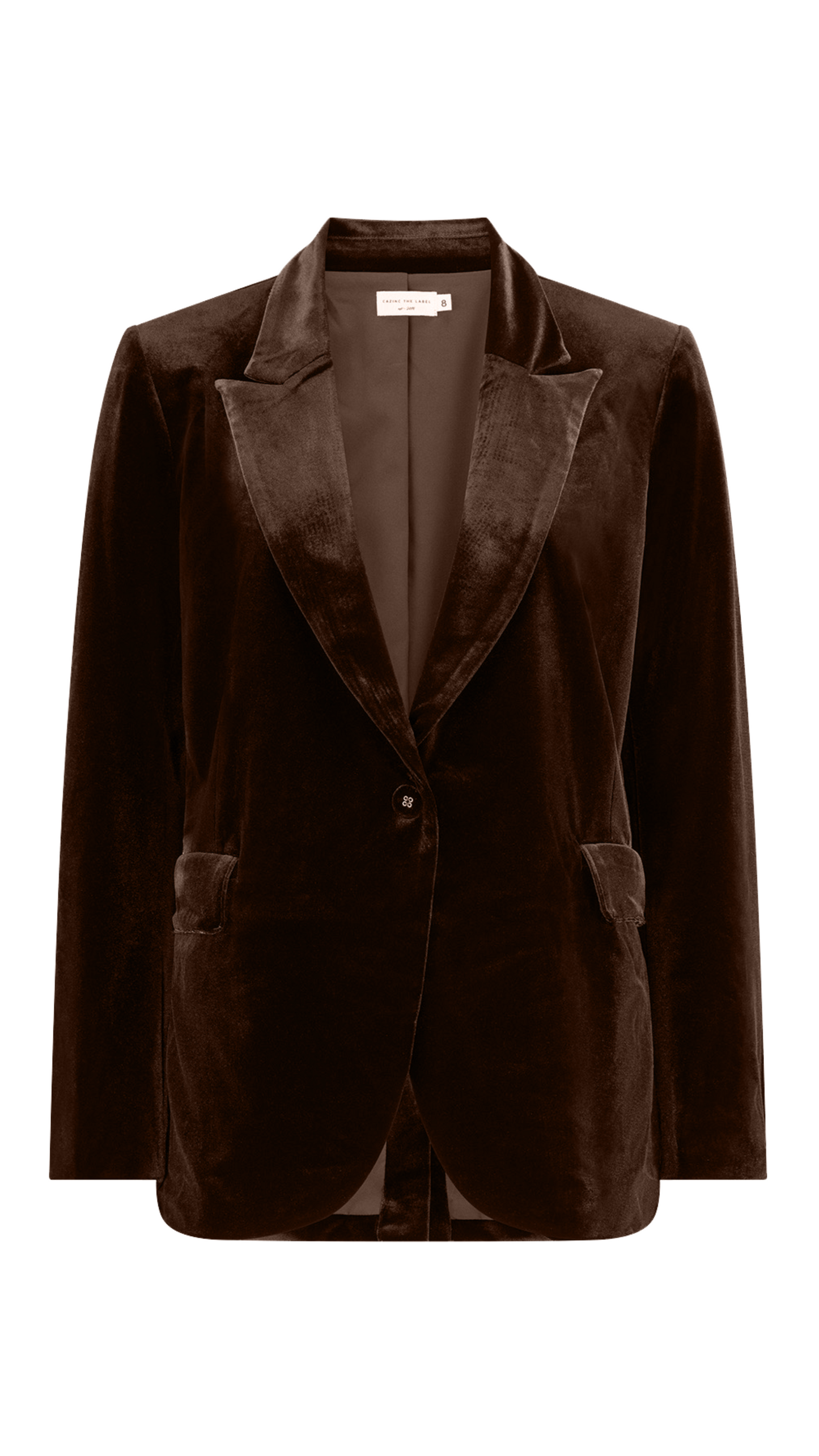 Alessandra Stretch Velvet Blazer - Chocolate