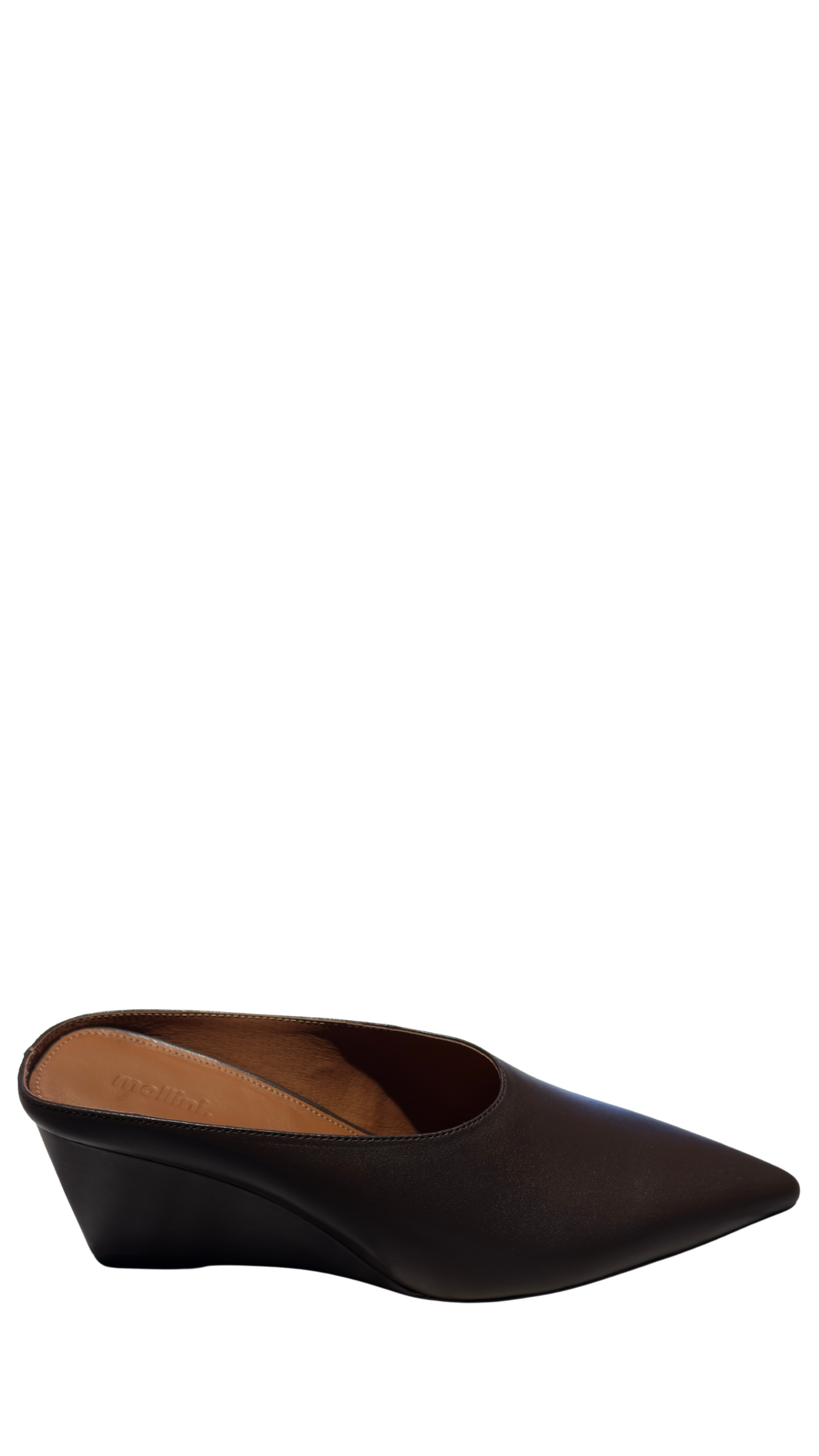 Mollini Loe Leather Mules - Chocolate