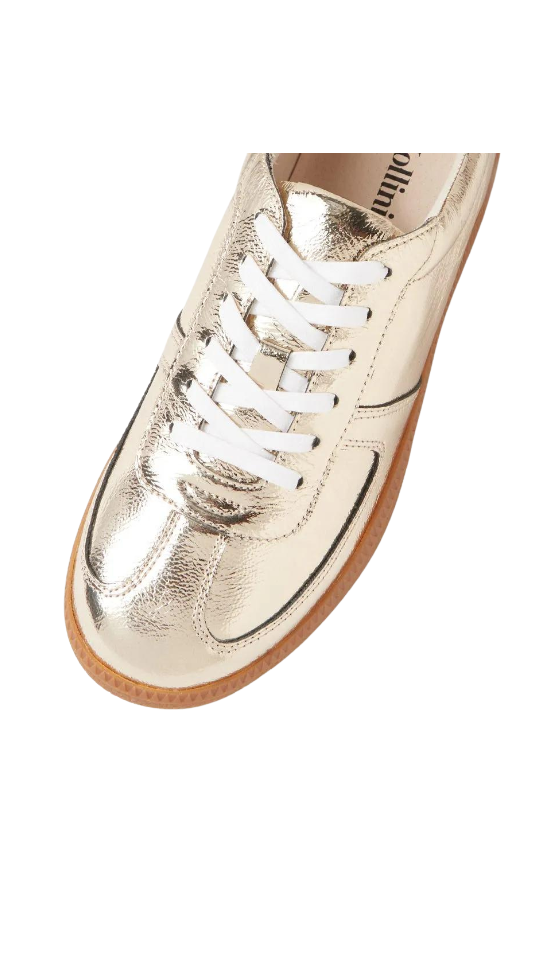 Mollini Dari Platinum Gum Shrunken Leather Sneakers - Gold