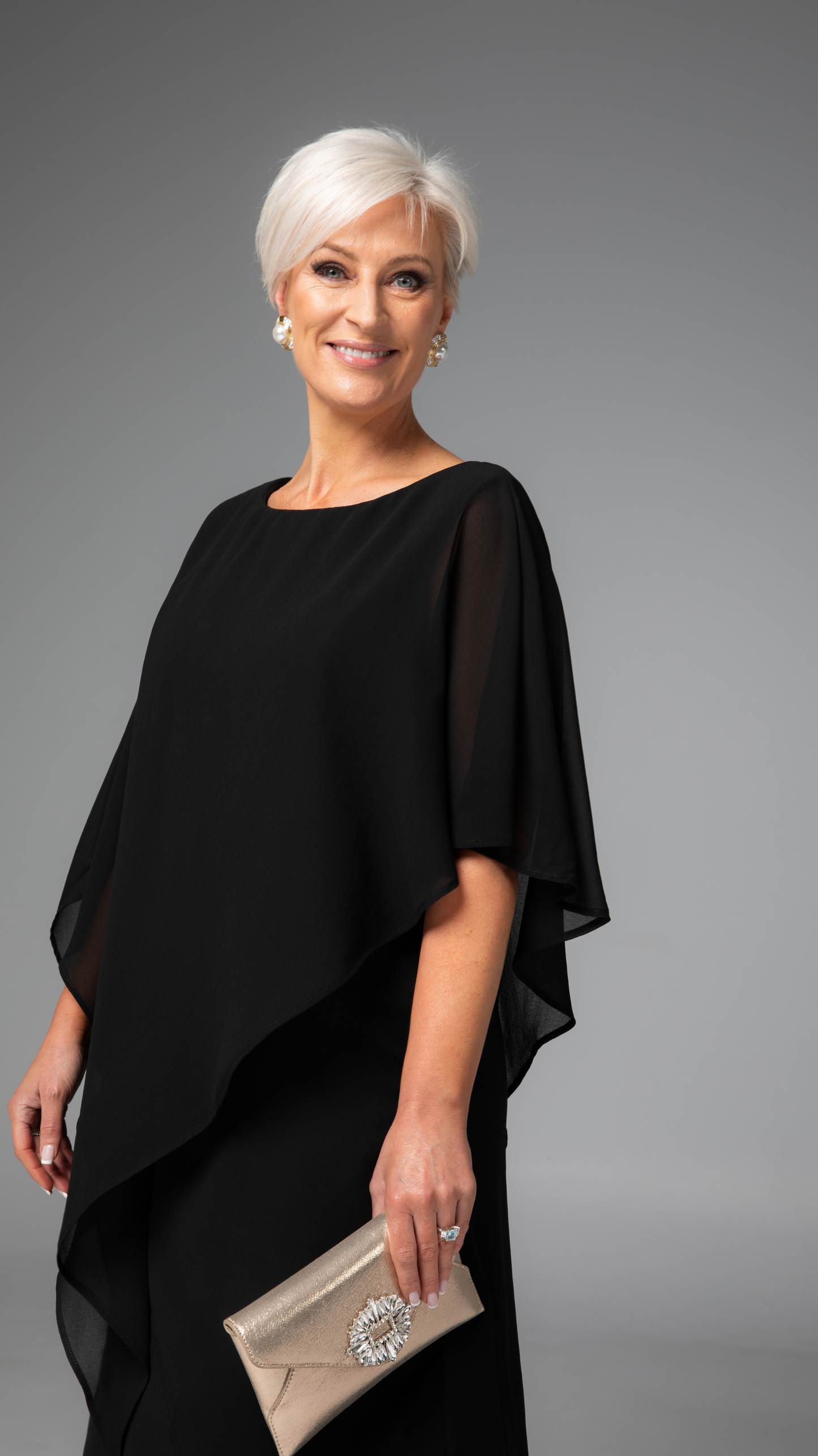 Zaria Chiffon Events Dress - Black