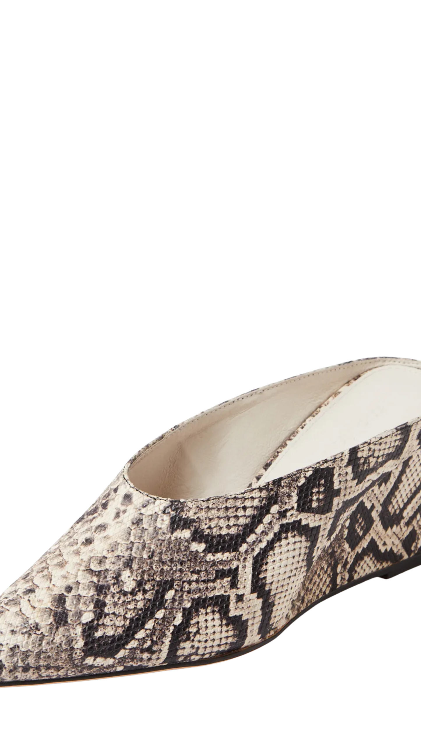 Mollini Loe Leather Mules - Snake Print