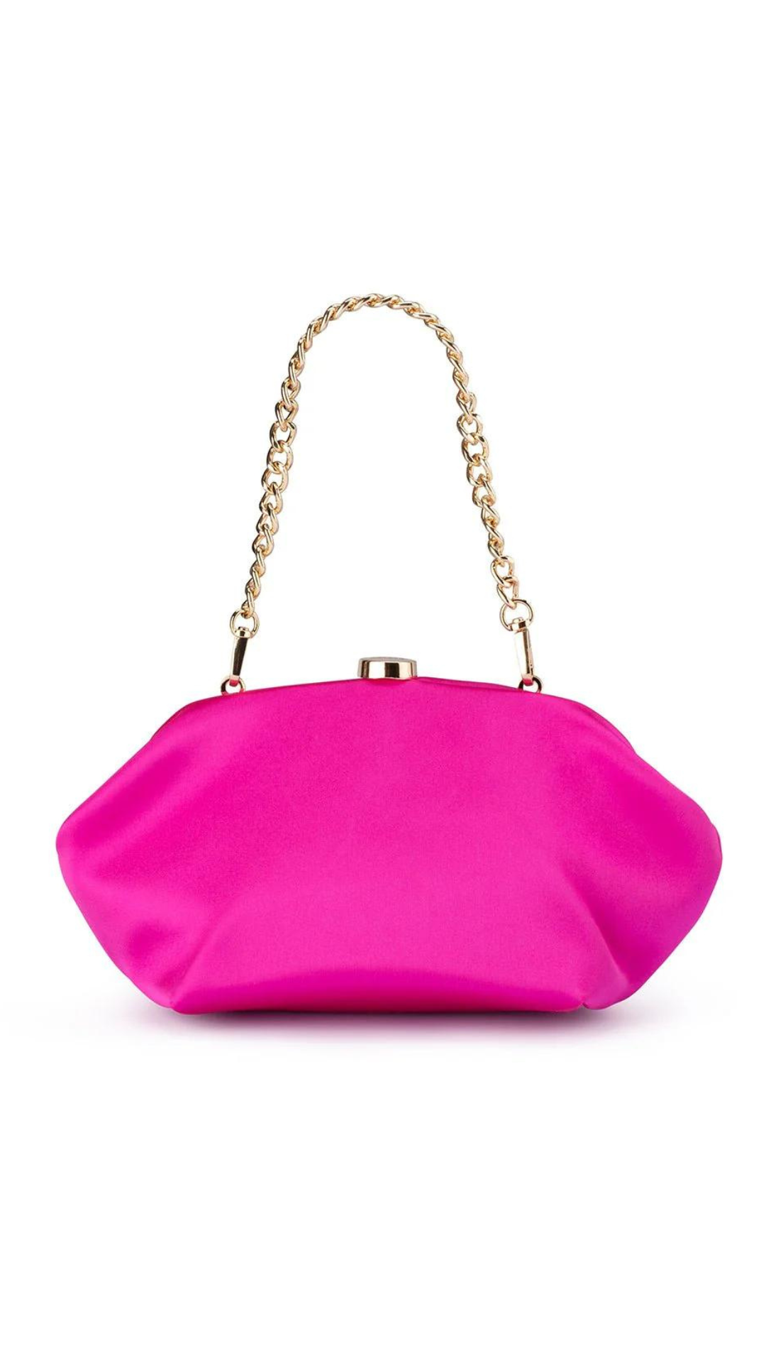 Olga Berg Karina Satin Clutch - Fuchsia