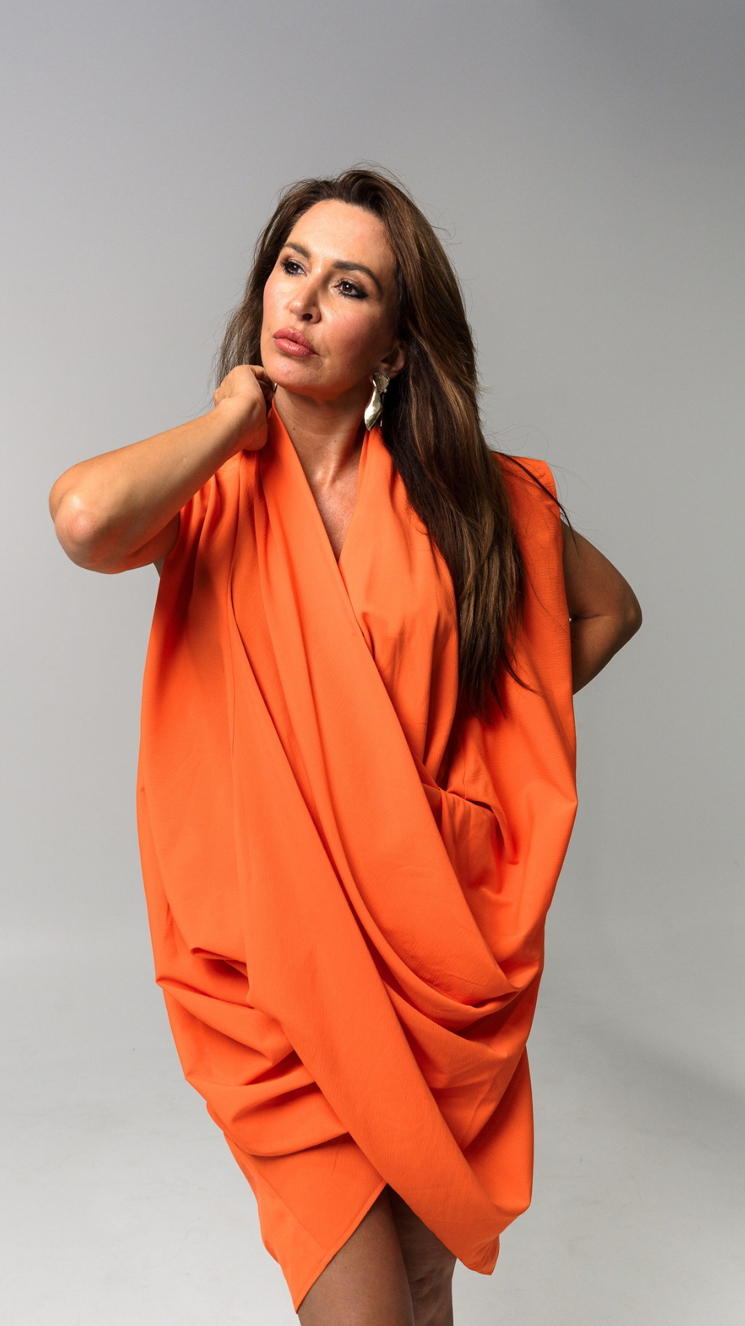 Amy "Tummy Hidden" Dress - Orange