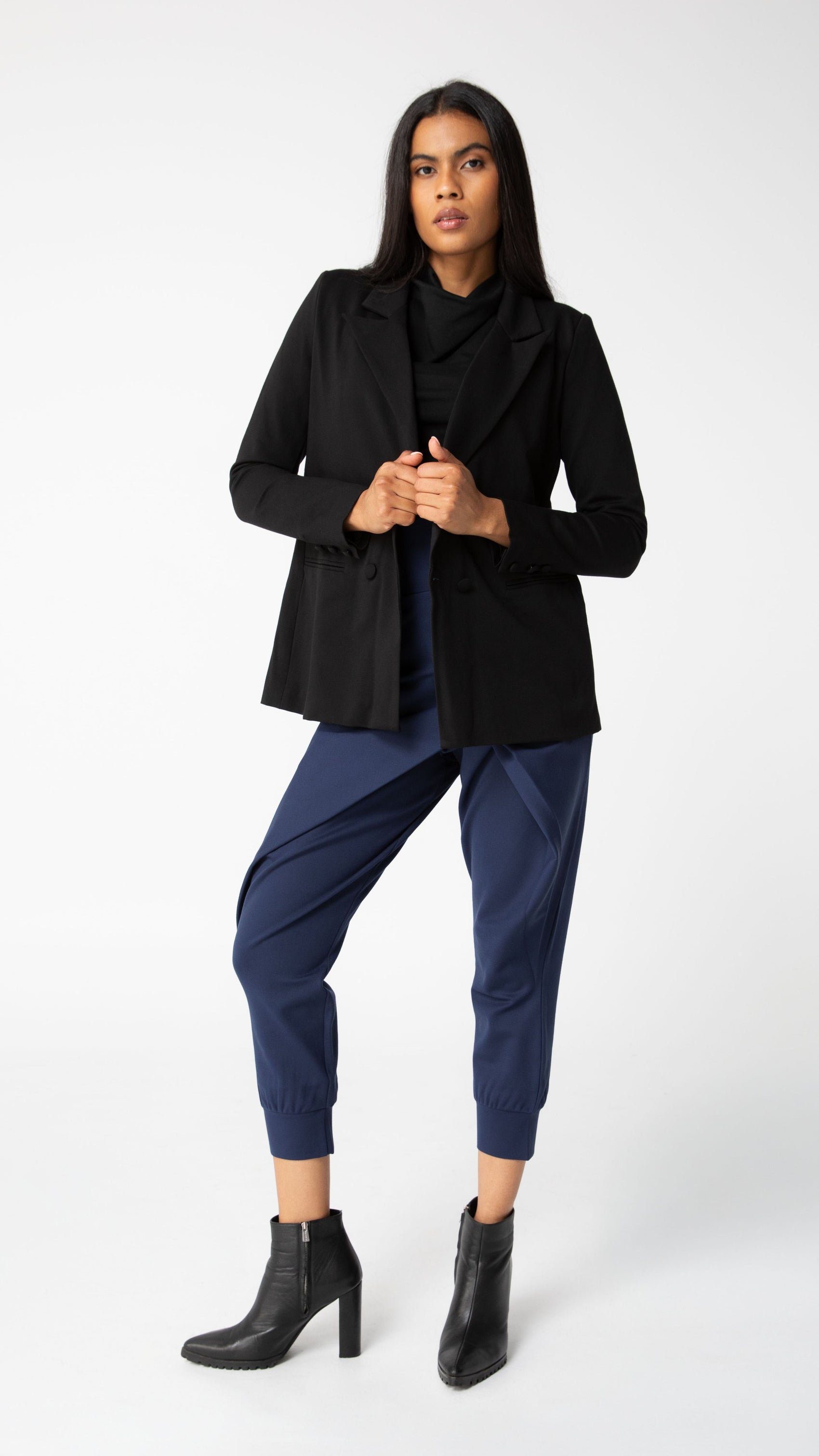Charli Crossover Ponte Pants - Navy