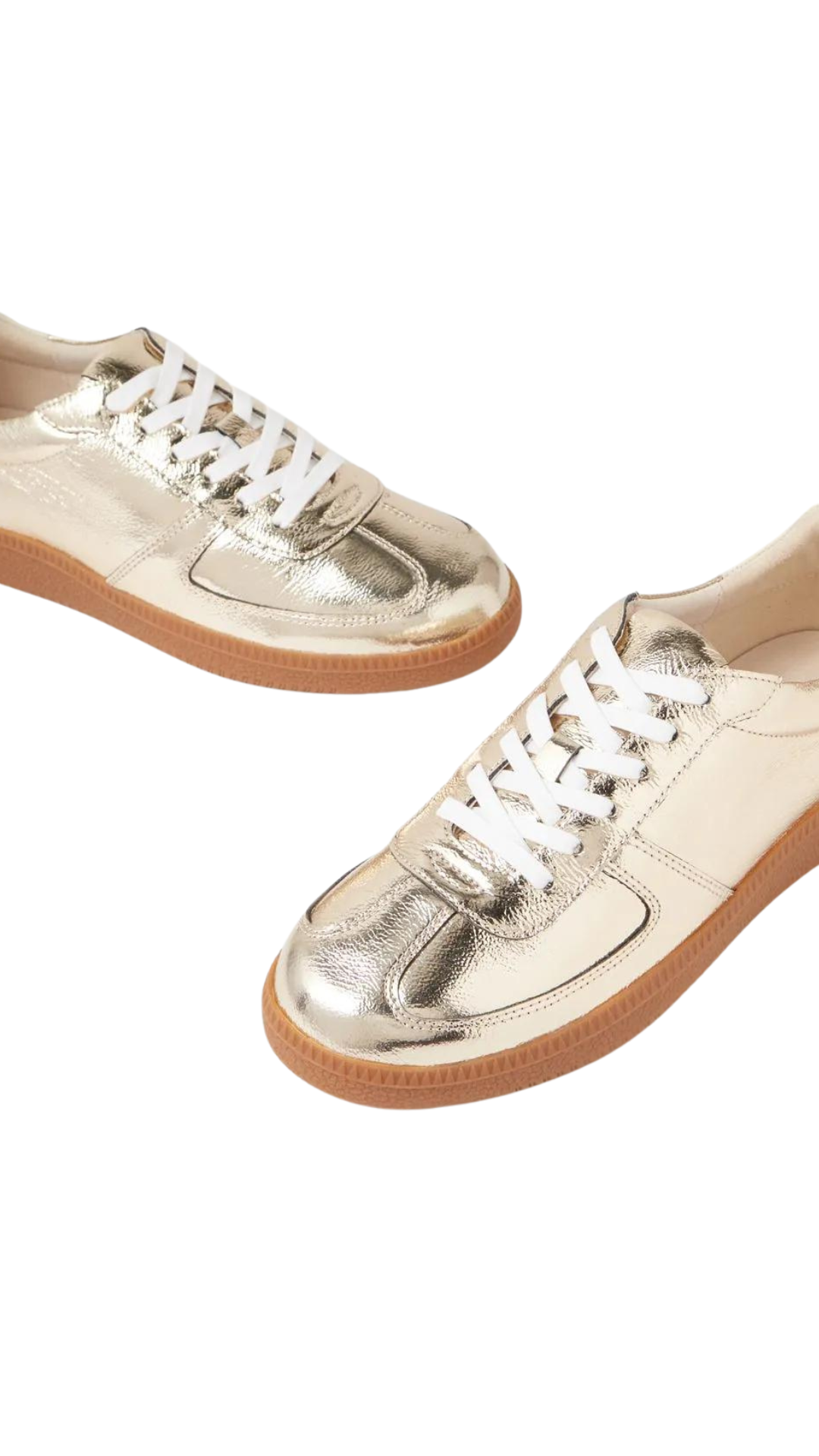 Mollini Dari Platinum Gum Shrunken Leather Sneakers - Gold