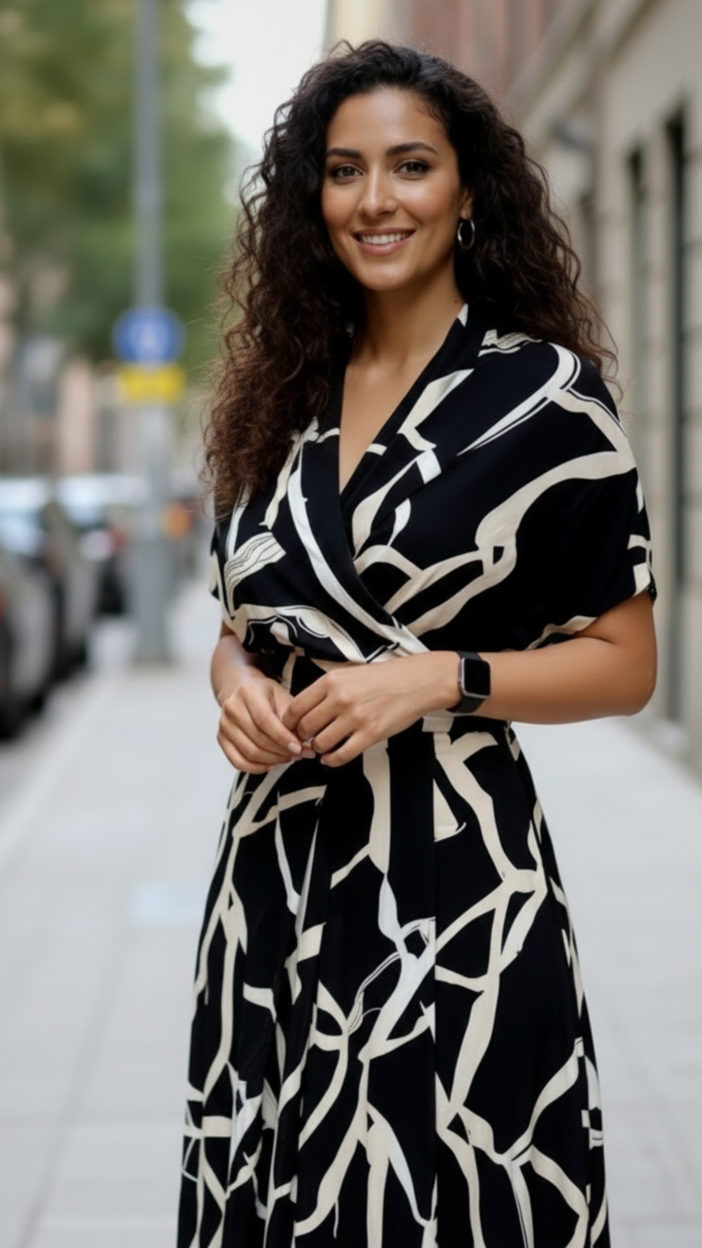 Darcy Print Dress - Black